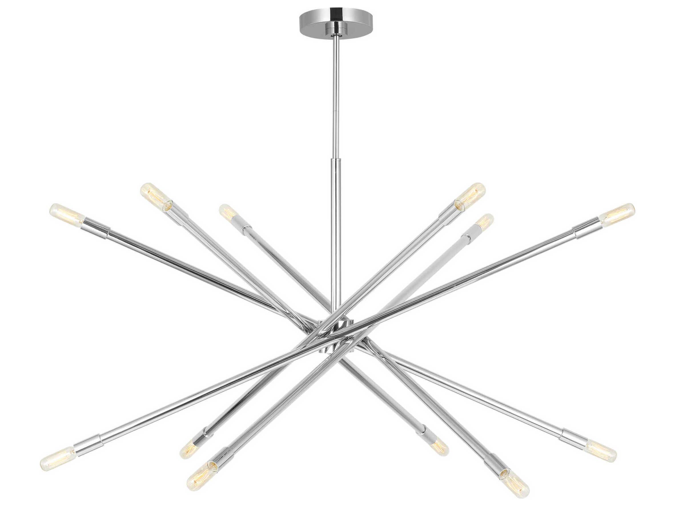 Visual Comfort Studio Eastyn 12-Light Polished Nickel Sputnik Chandelier