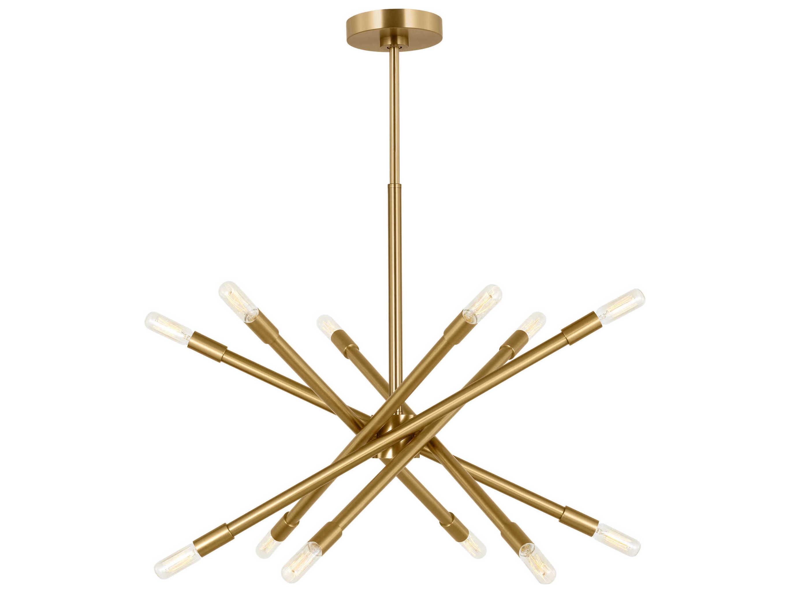 Visual Comfort Studio Eastyn 12-Light Burnished Brass Sputnik Chandelier