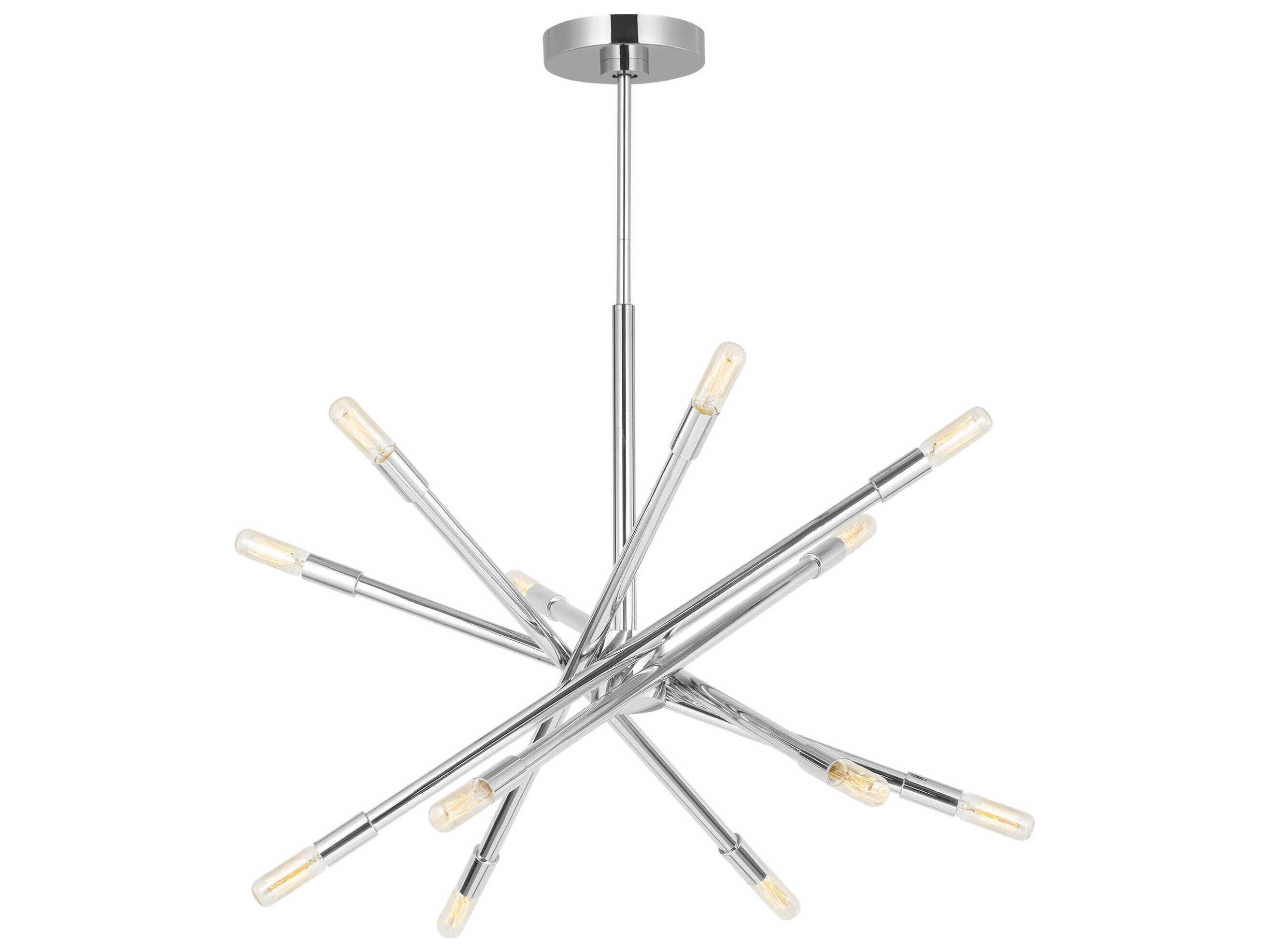 Visual Comfort Studio Eastyn 12-Light Polished Nickel Sputnik Chandelier