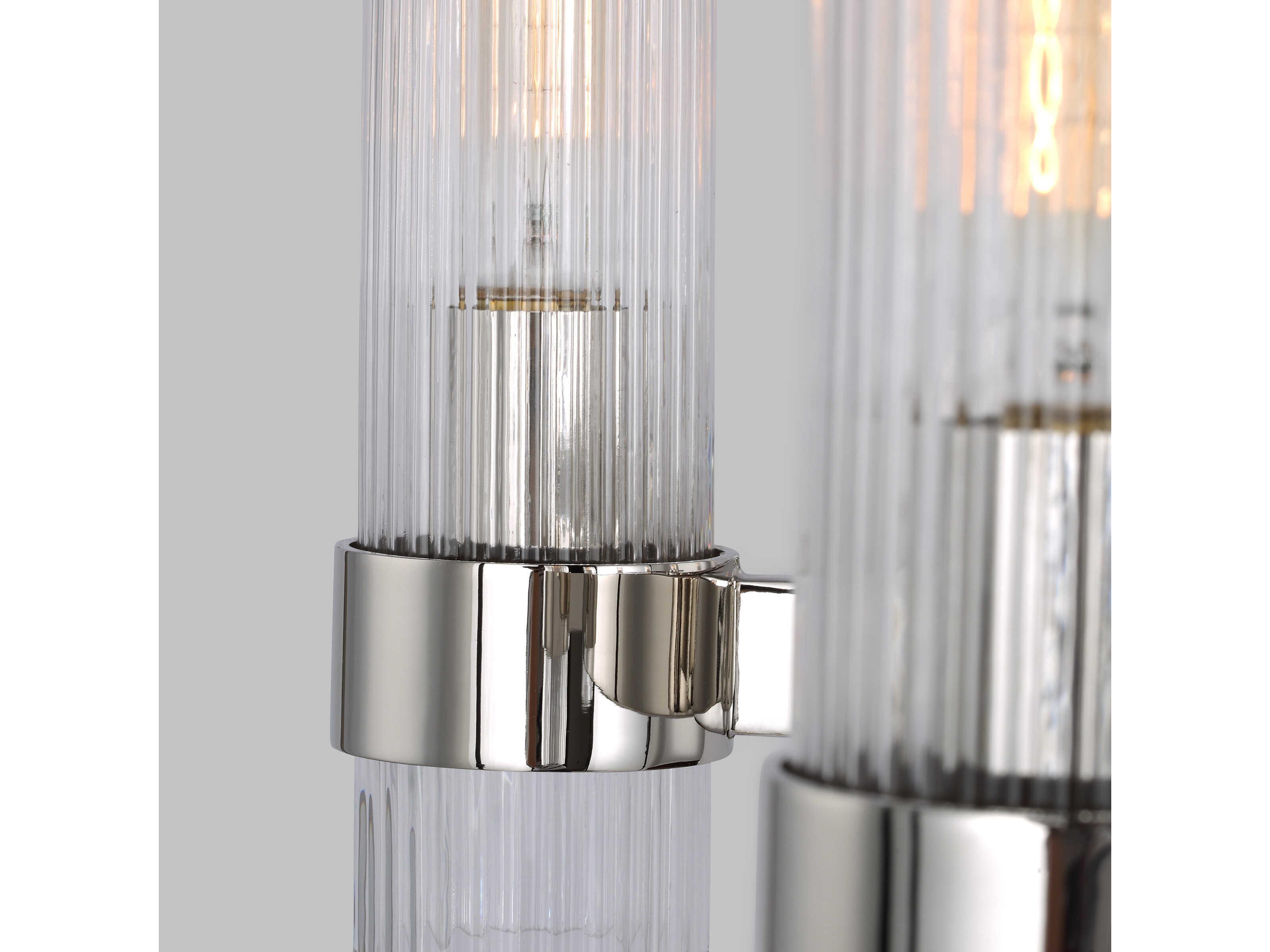 Visual Comfort Studio Geneva 8-Light Polished Nickel Cylinder Chandelier