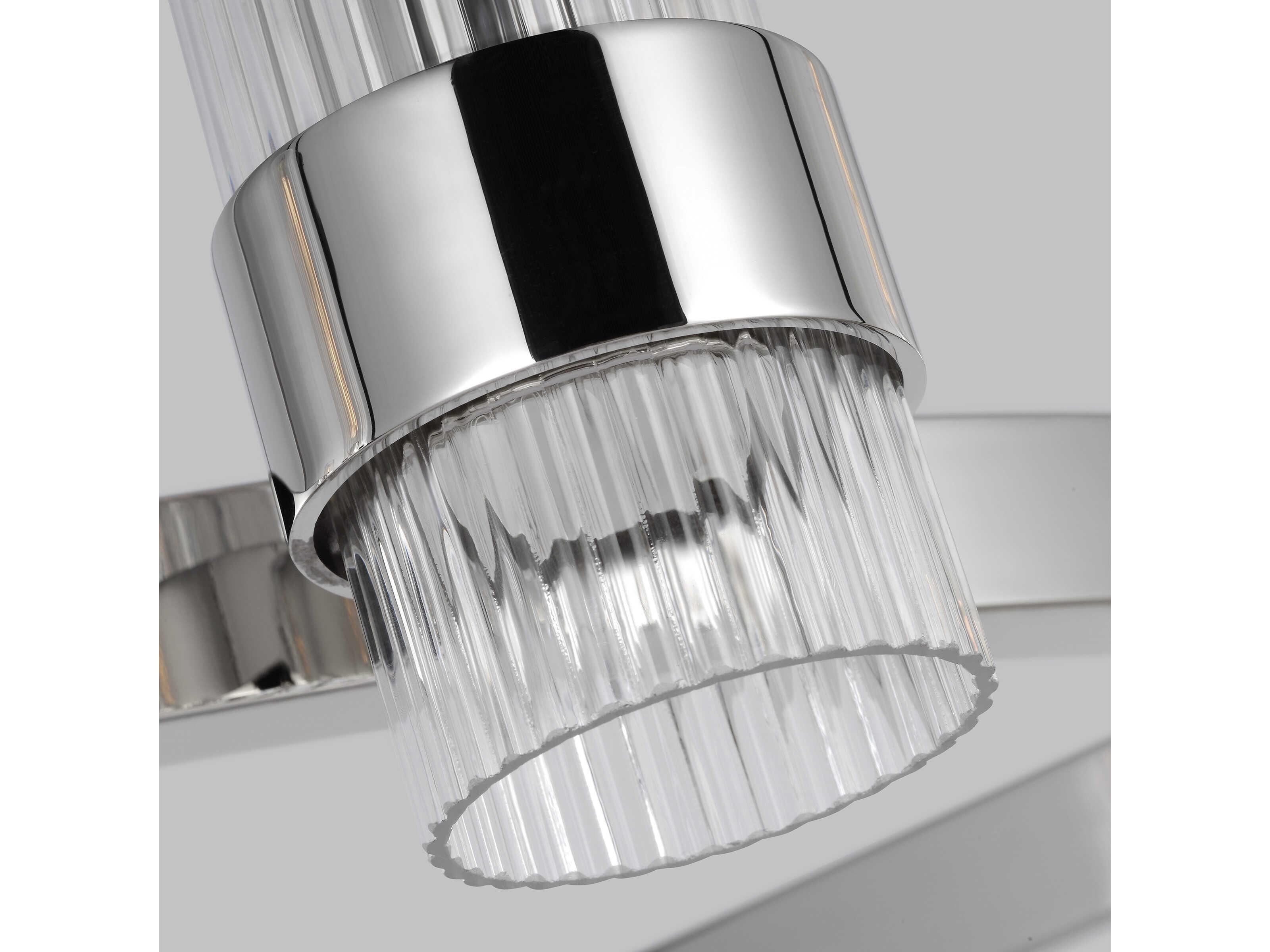 Visual Comfort Studio Geneva 8-Light Polished Nickel Cylinder Chandelier