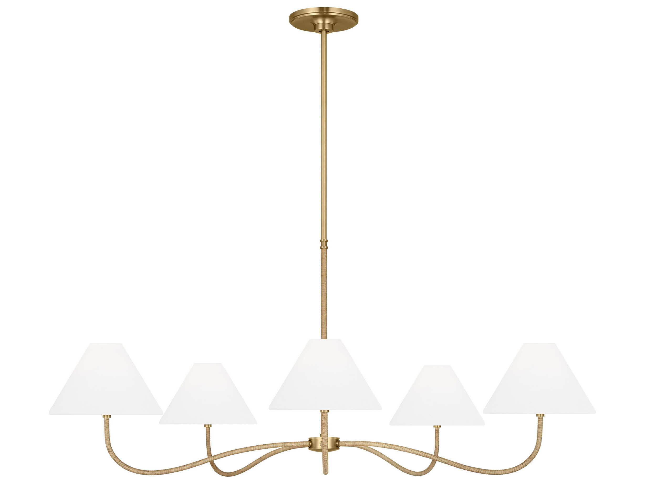 Visual Comfort Studio Laguna 5-Light Burnished Brass Empire Chandelier