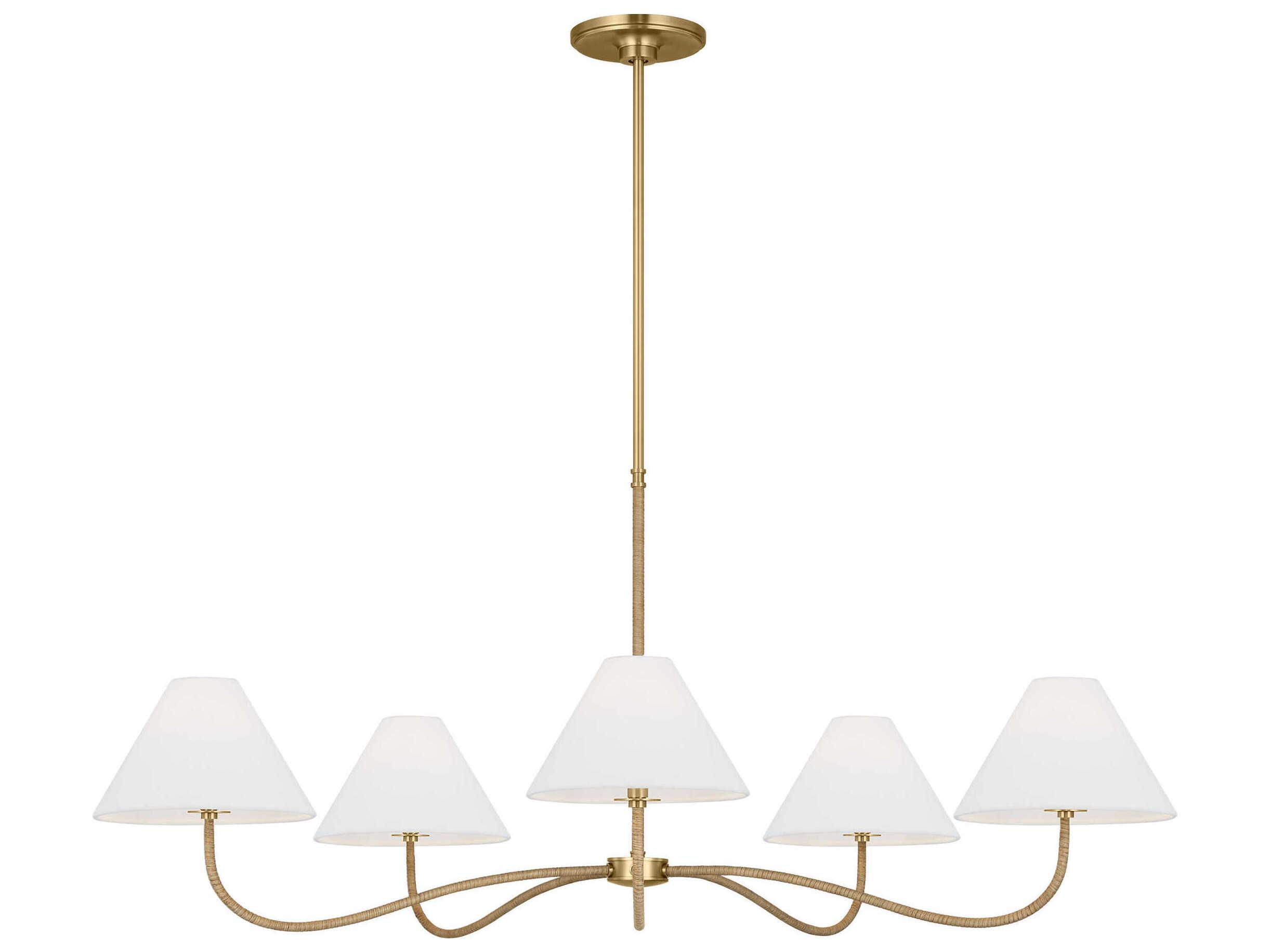 Visual Comfort Studio Laguna 5-Light Burnished Brass Empire Chandelier