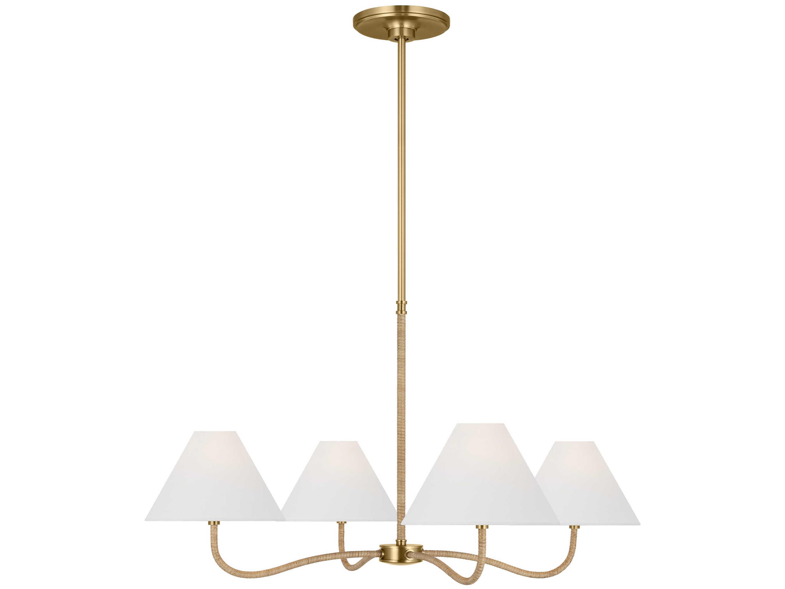 Visual Comfort Studio Laguna 4-Light Burnished Brass Empire Chandelier