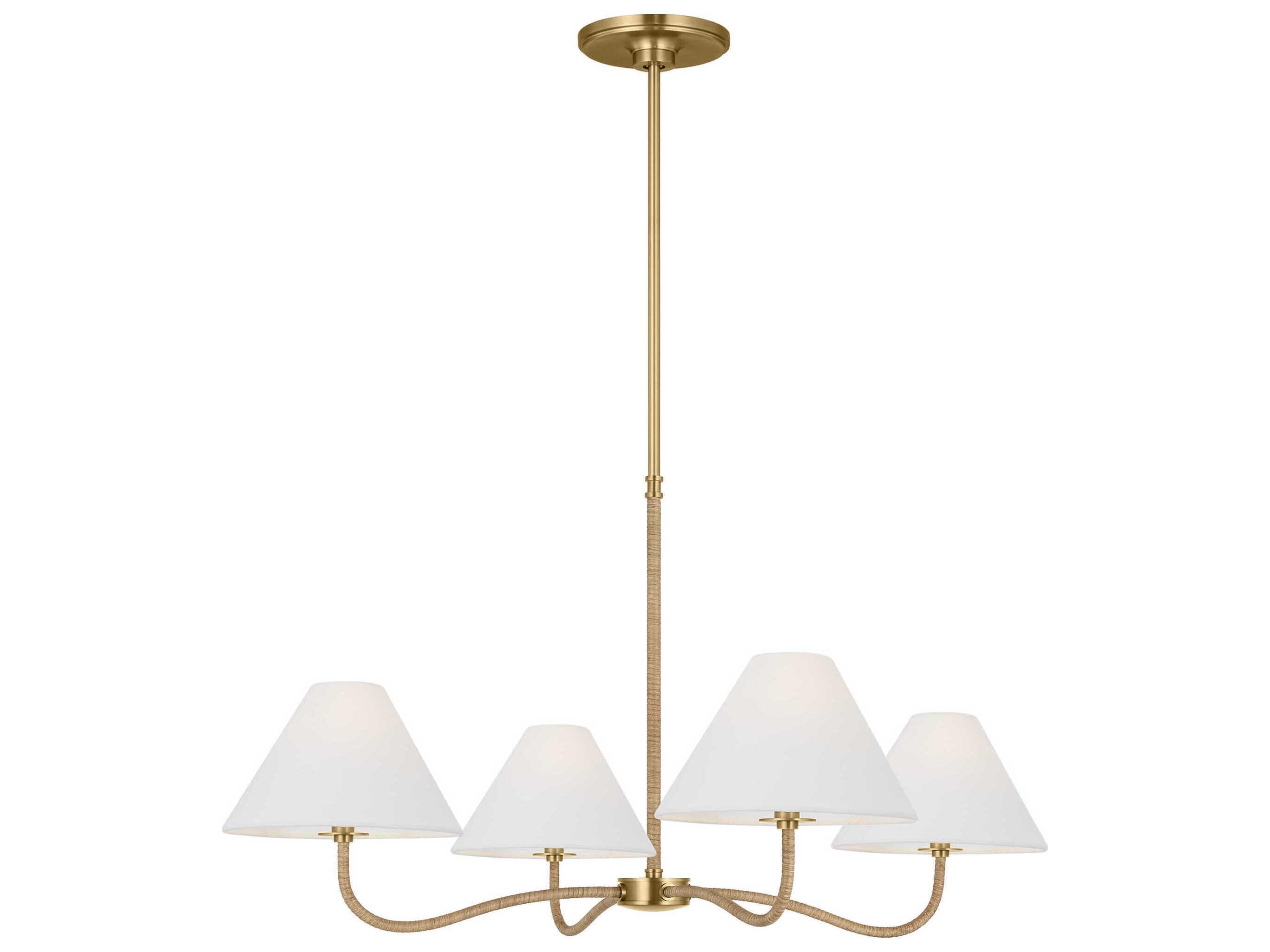 Visual Comfort Studio Laguna 4-Light Burnished Brass Empire Chandelier