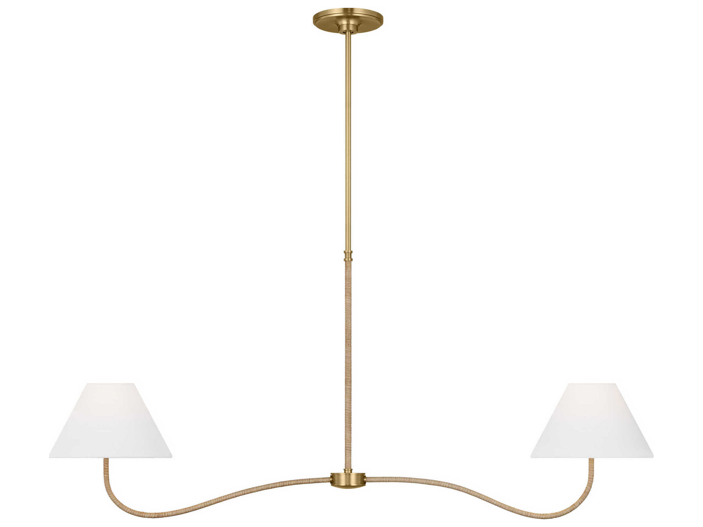Visual Comfort Studio Laguna 2-Light Burnished Brass Empire Linear Island Pendant