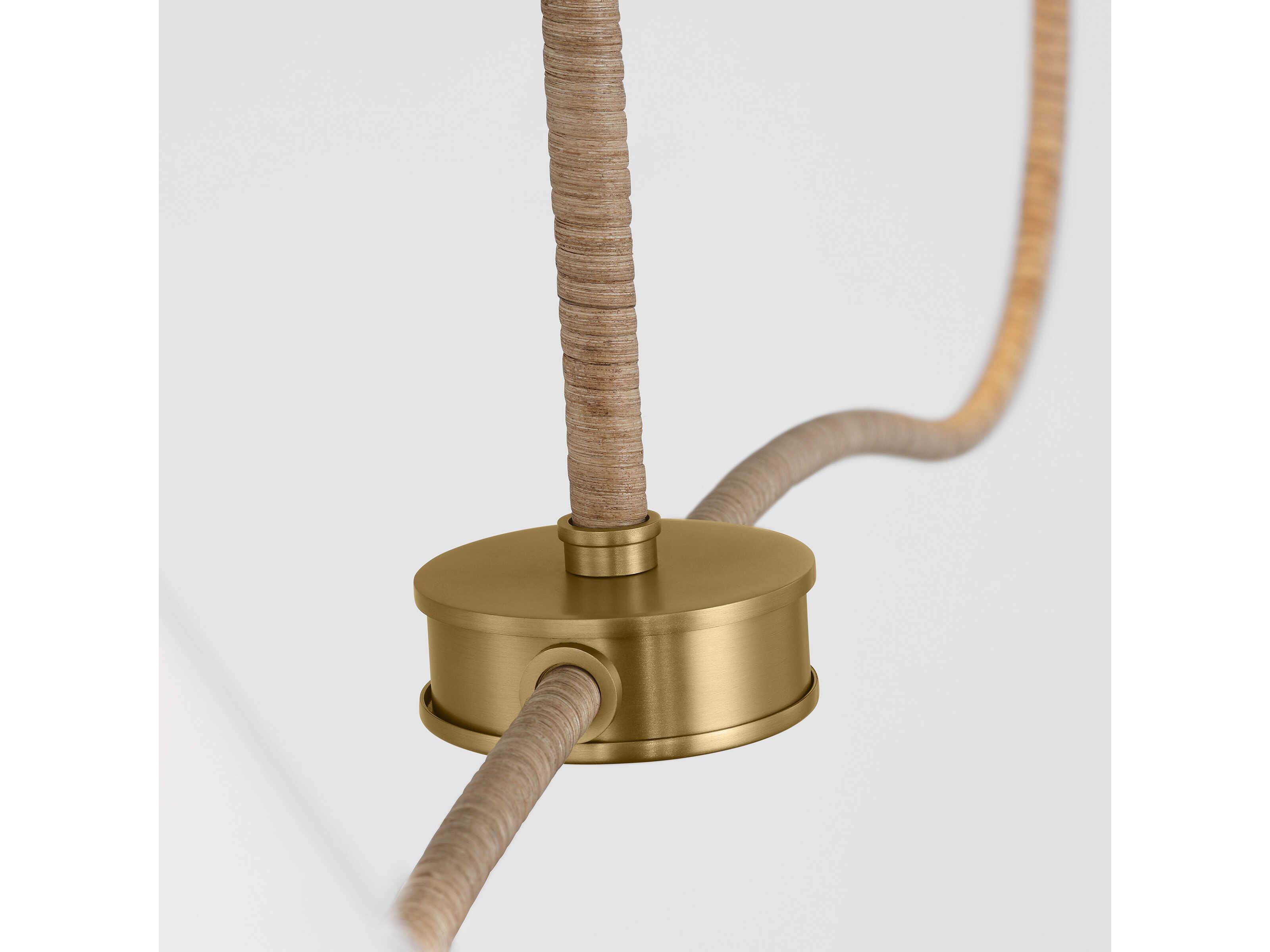 Visual Comfort Studio Laguna 2-Light Burnished Brass Empire Linear Island Pendant