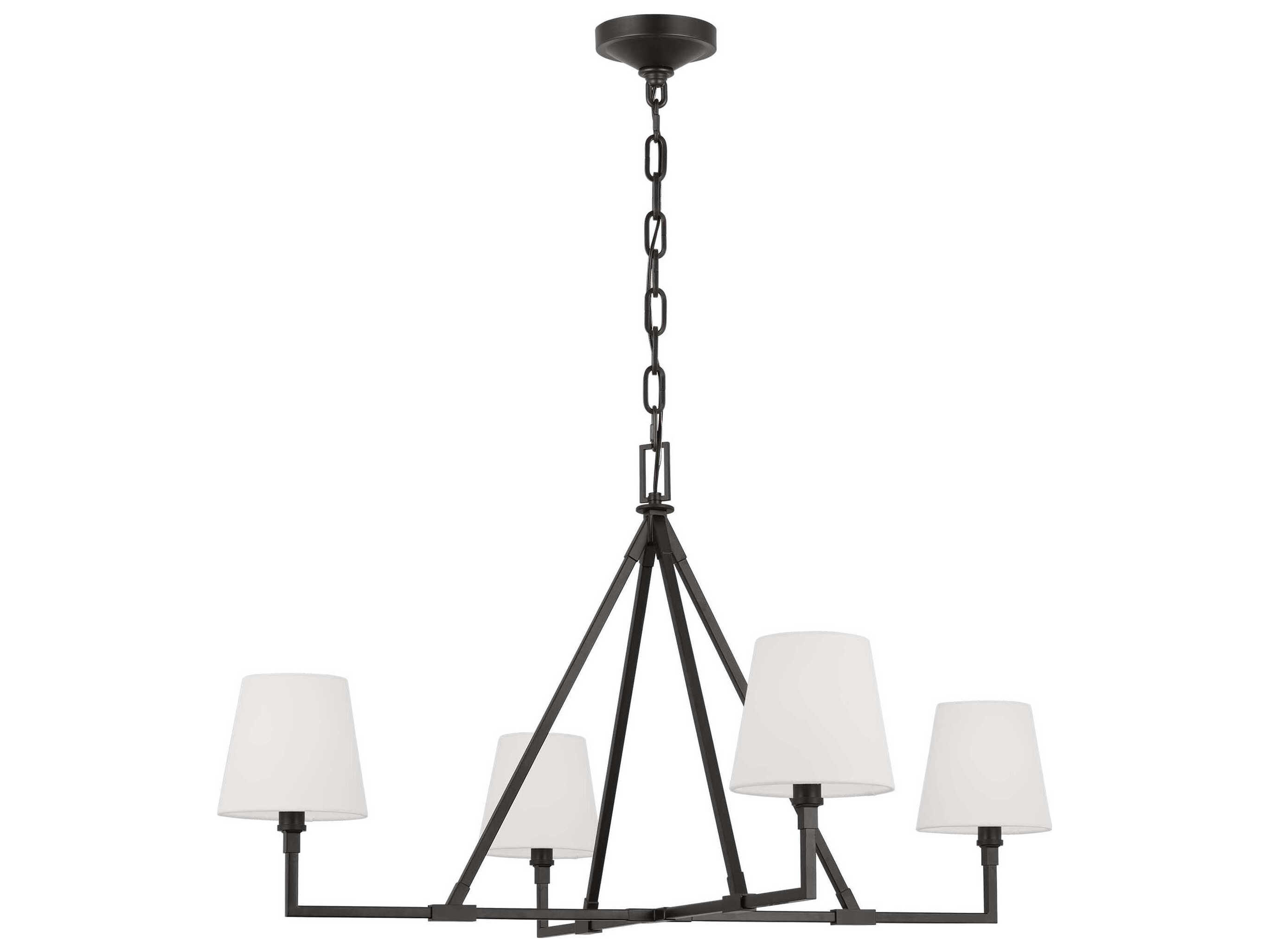 Visual Comfort Studio Perth 4-Light Aged Iron Black Chandelier