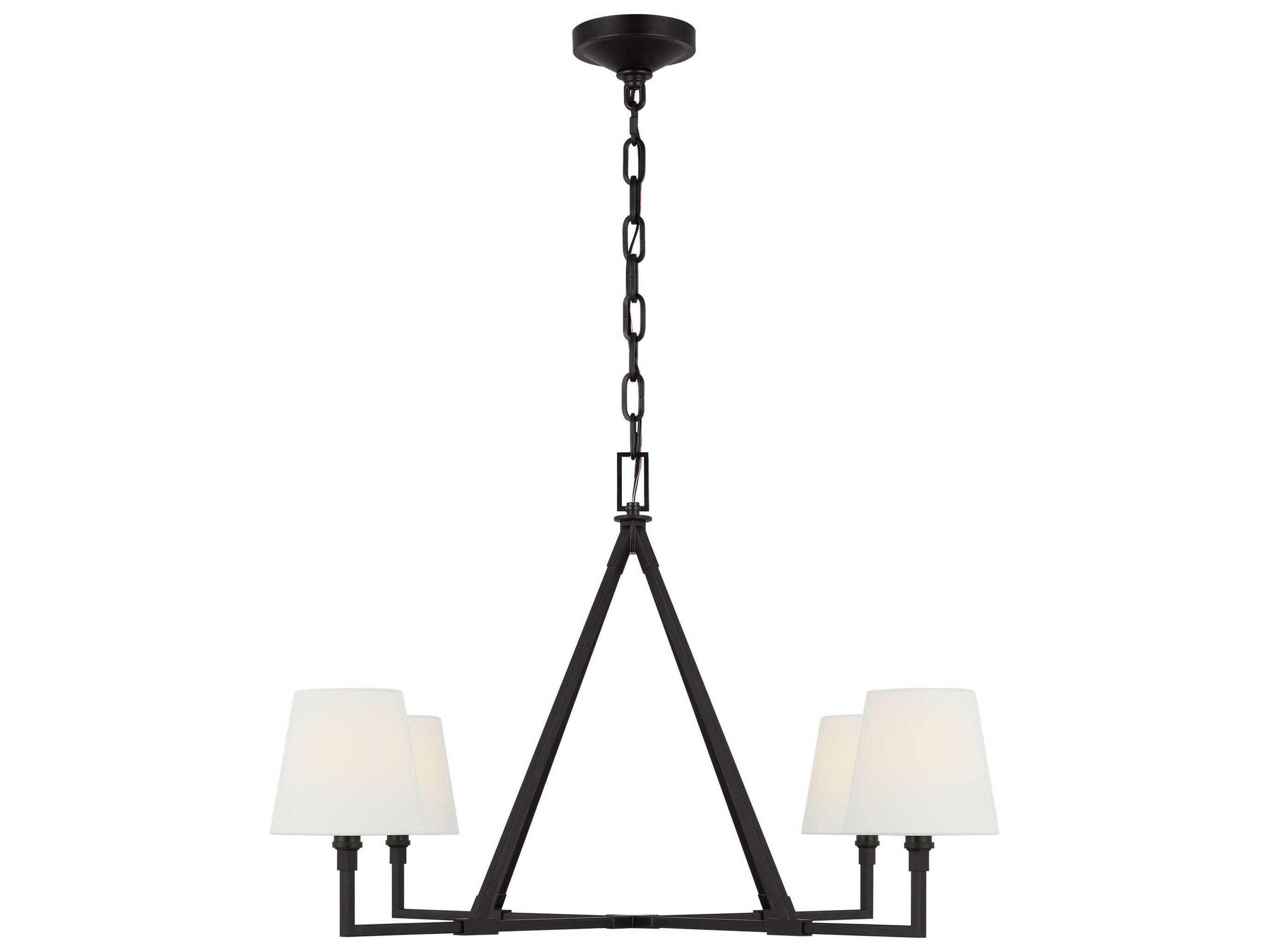Visual Comfort Studio Perth 4-Light Aged Iron Black Chandelier