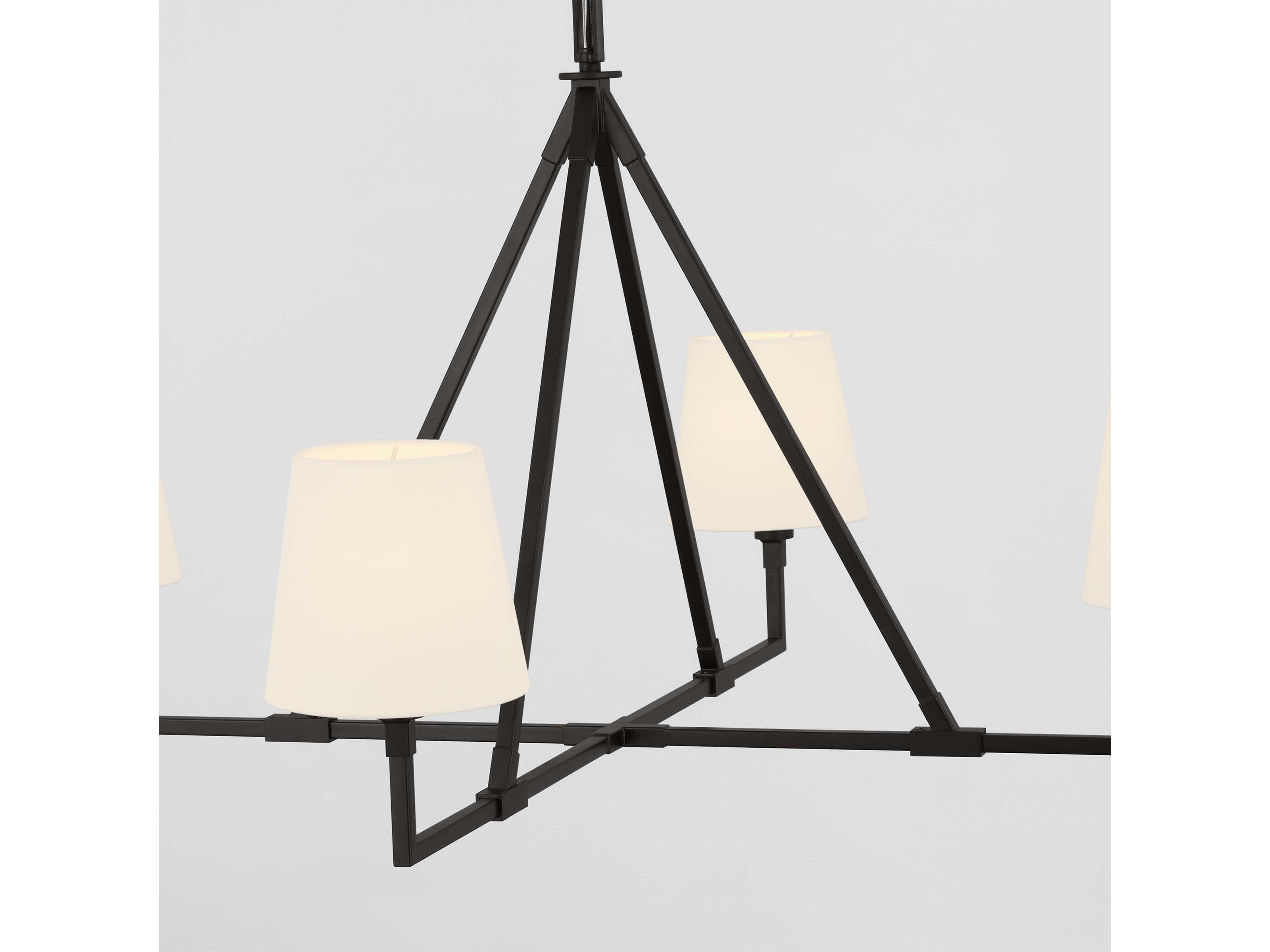 Visual Comfort Studio Perth 4-Light Aged Iron Black Chandelier