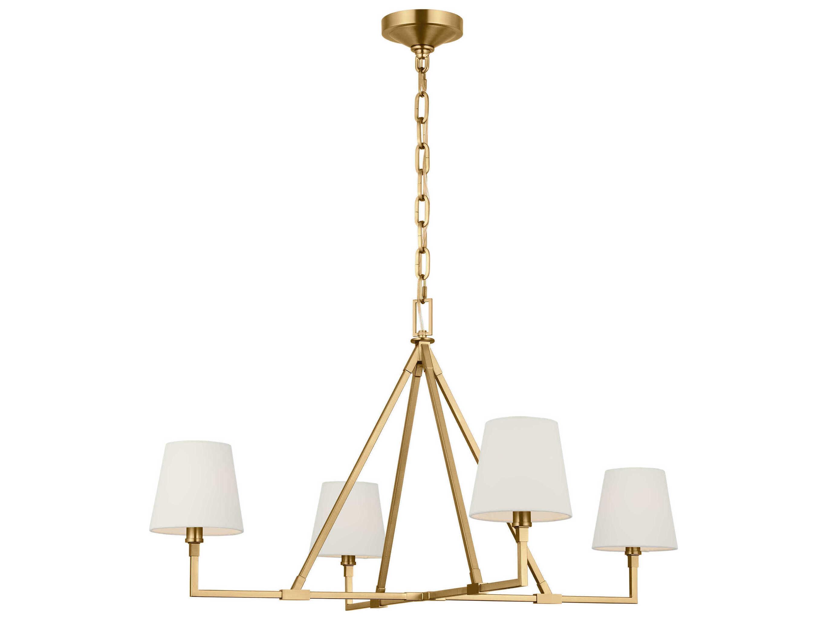 Visual Comfort Studio Perth 4-Light Burnished Brass Chandelier