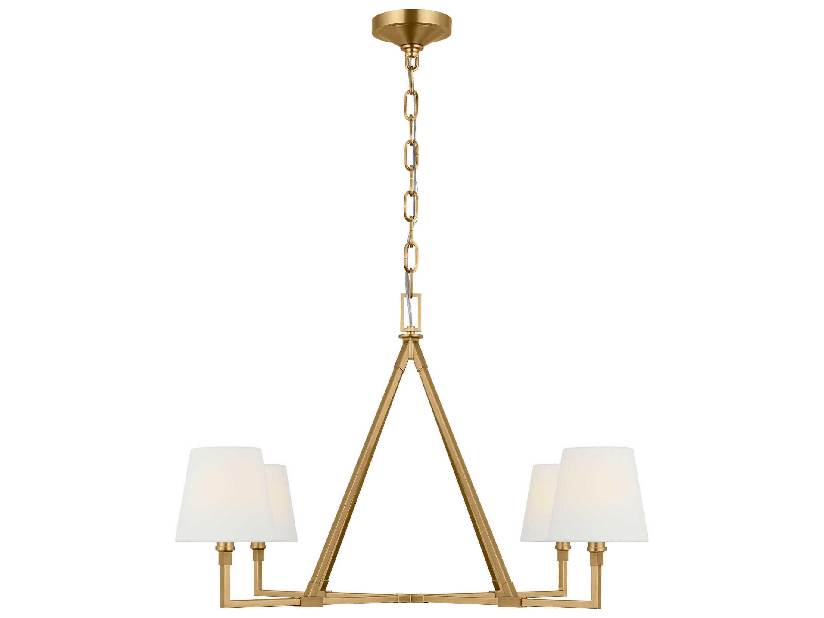 Visual Comfort Studio Perth 4-Light Burnished Brass Chandelier