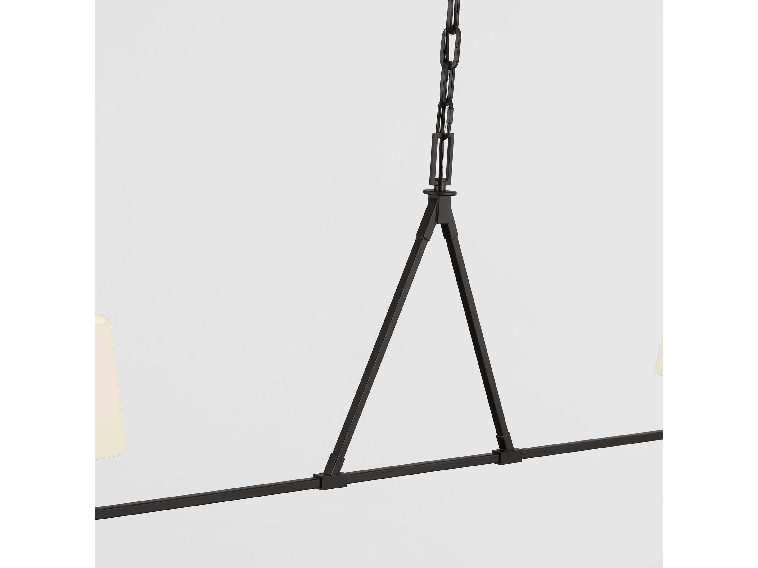 Visual Comfort Studio Perth 2-Light Aged Iron Black Linear Island Pendant