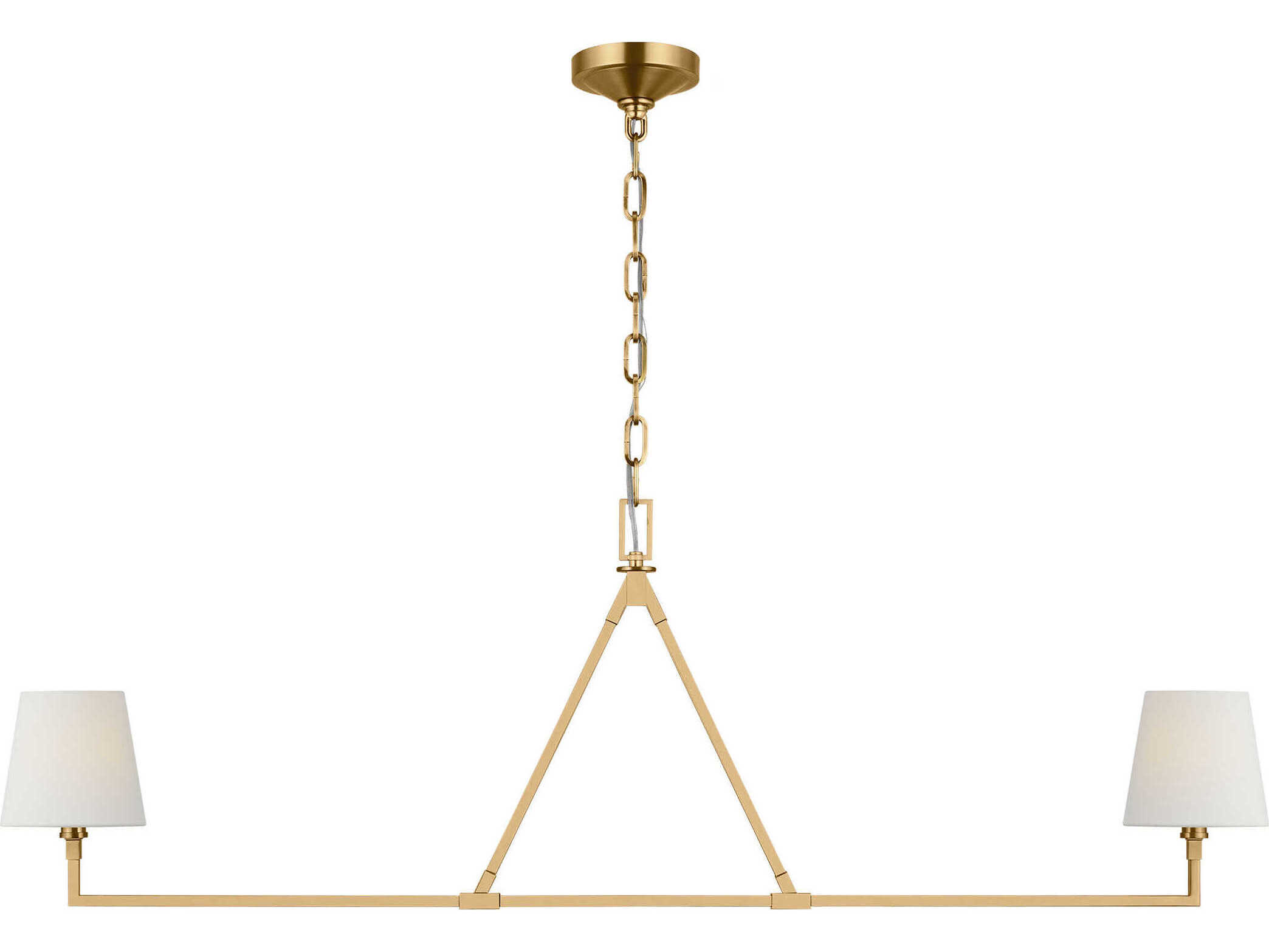 Visual Comfort Studio Perth 2-Light Burnished Brass Linear Island Pendant