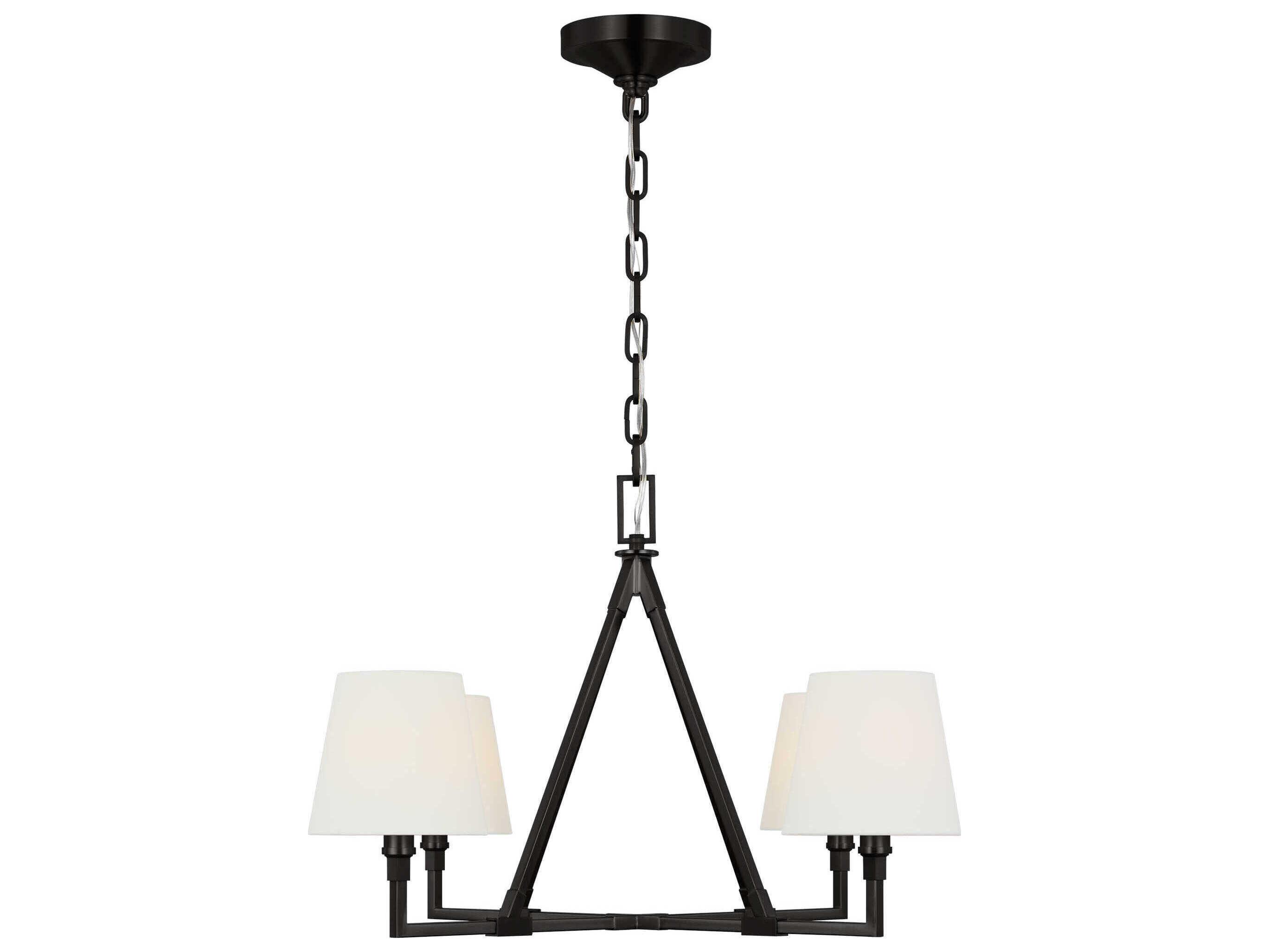 Visual Comfort Studio Perth 4-Light Aged Iron Black Chandelier