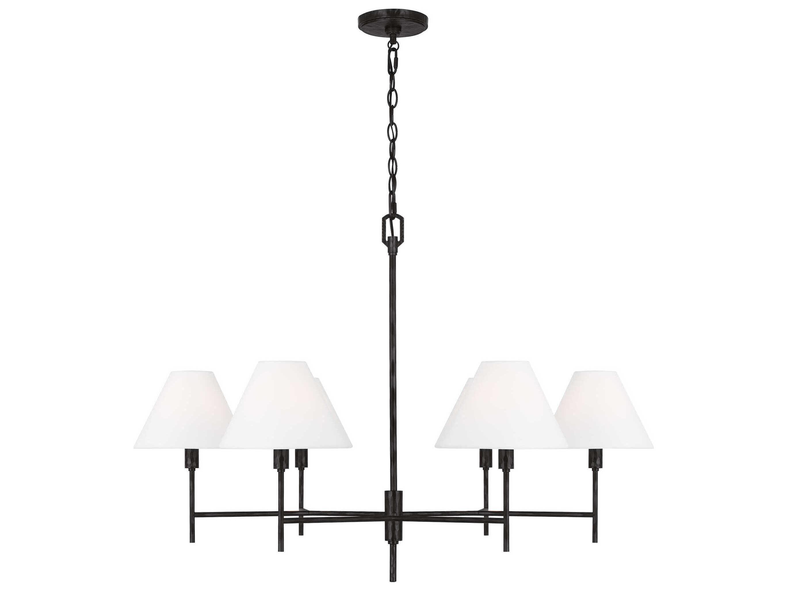 Visual Comfort Studio Ridgewood 6-Light Aged Iron Black Candelabra Chandelier