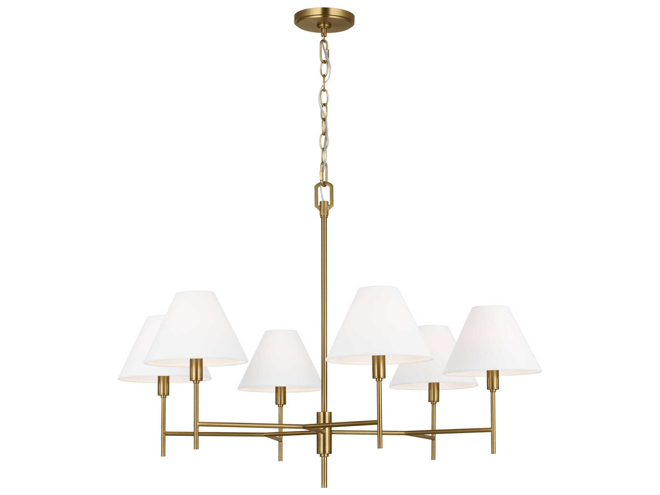 Visual Comfort Studio Ridgewood 6-Light Burnished Brass Candelabra Chandelier