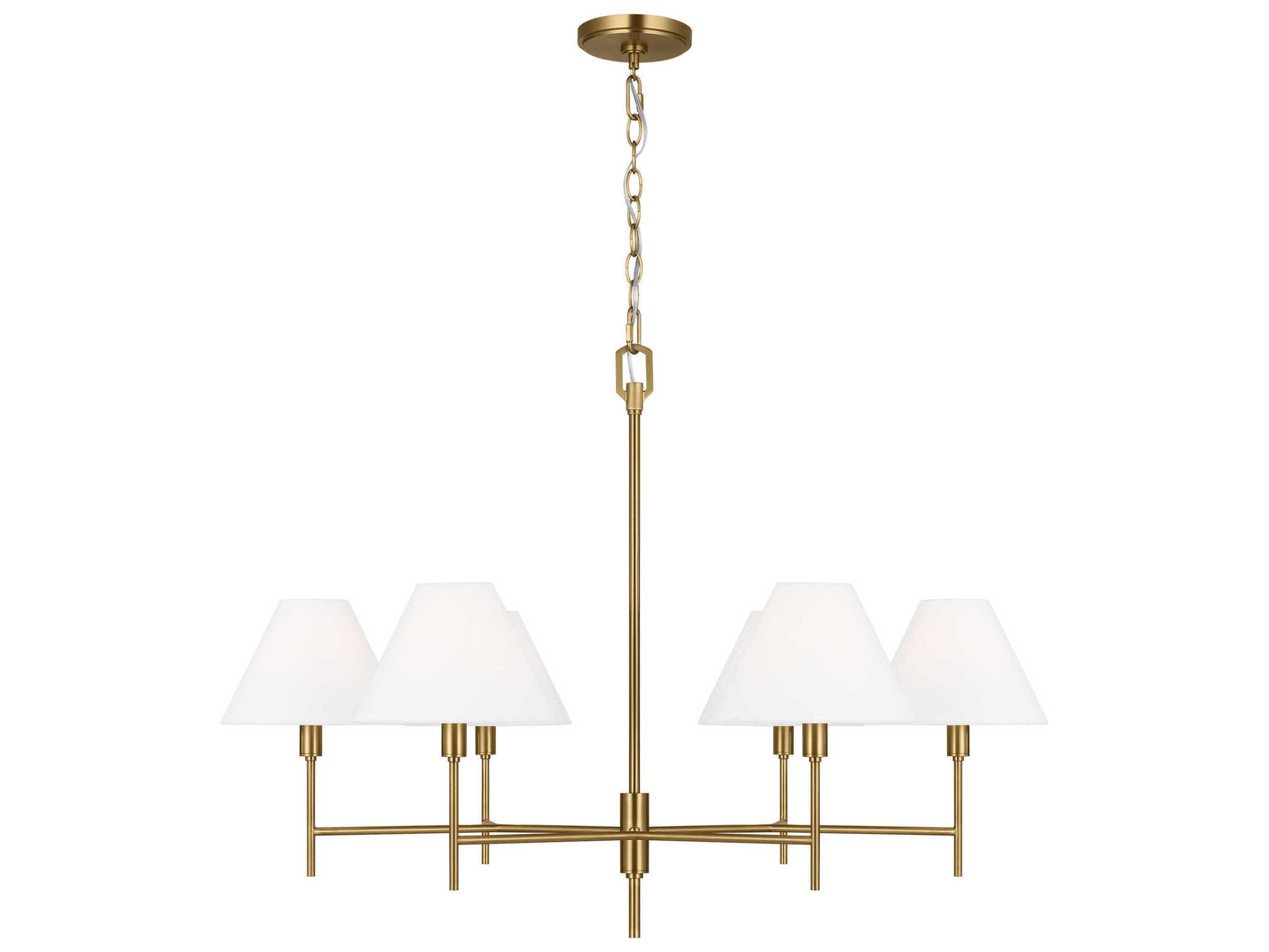 Visual Comfort Studio Ridgewood 6-Light Burnished Brass Candelabra Chandelier