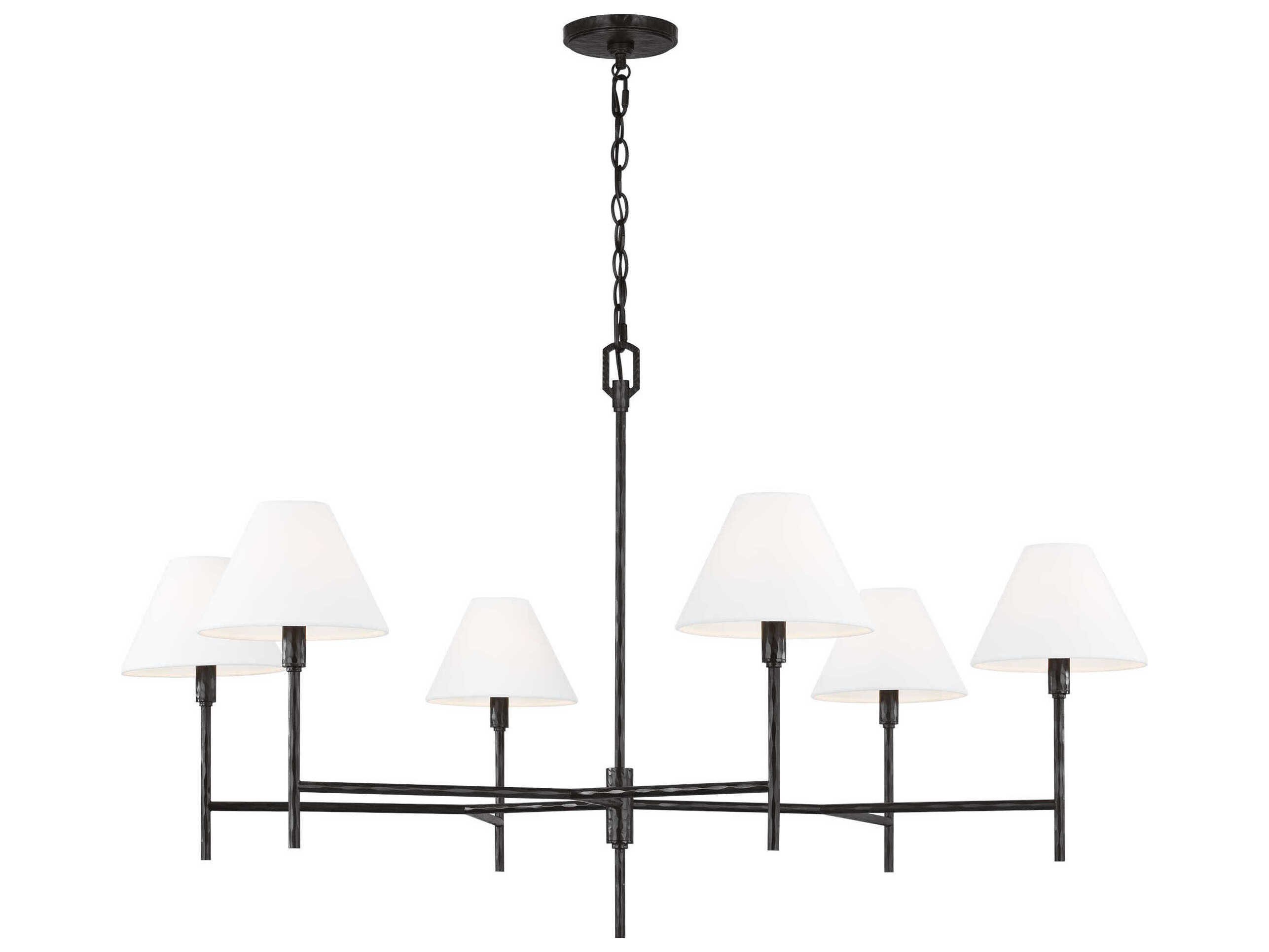 Visual Comfort Studio Ridgewood 6-Light Aged Iron Black Candelabra Chandelier