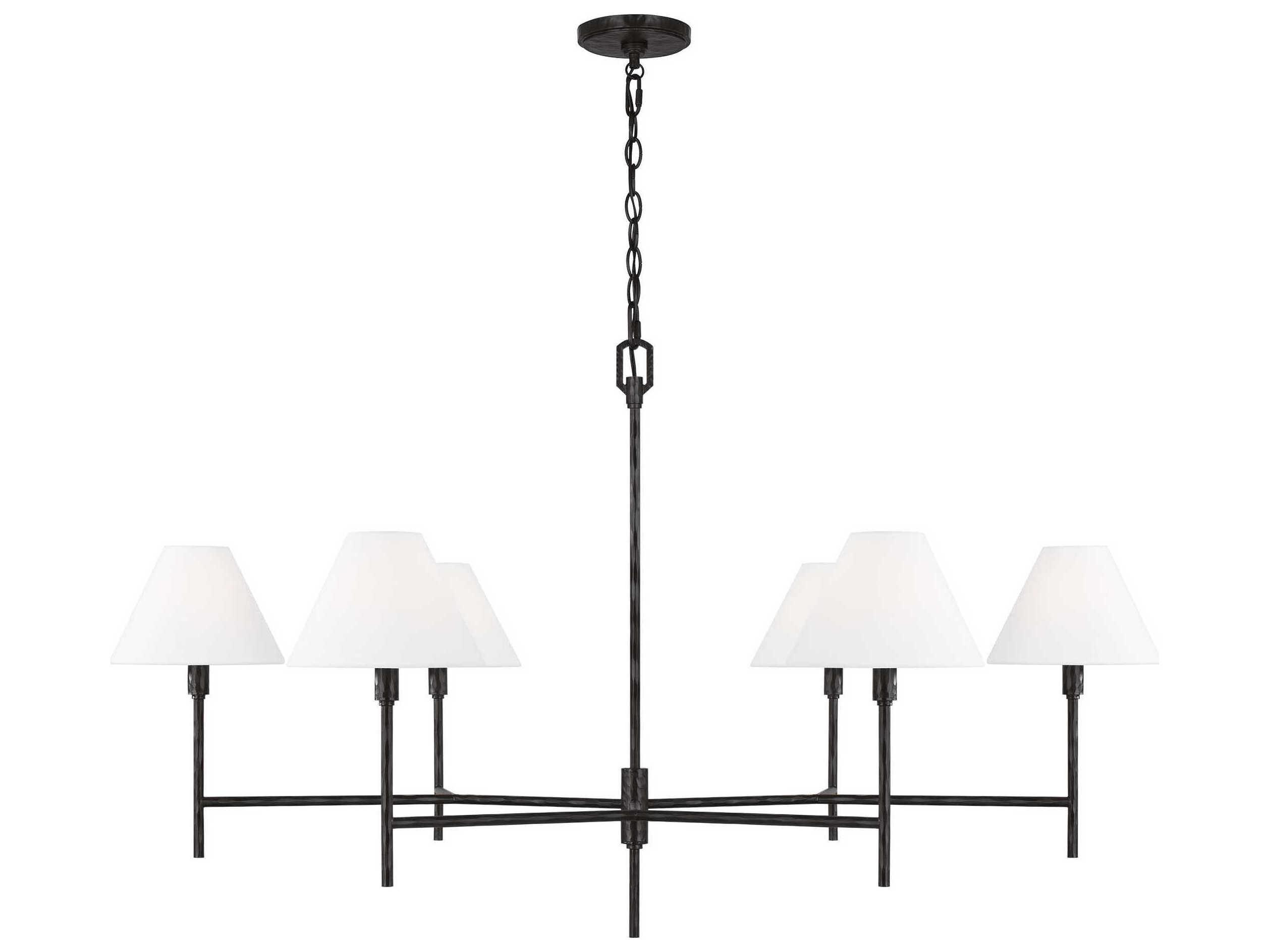 Visual Comfort Studio Ridgewood 6-Light Aged Iron Black Candelabra Chandelier