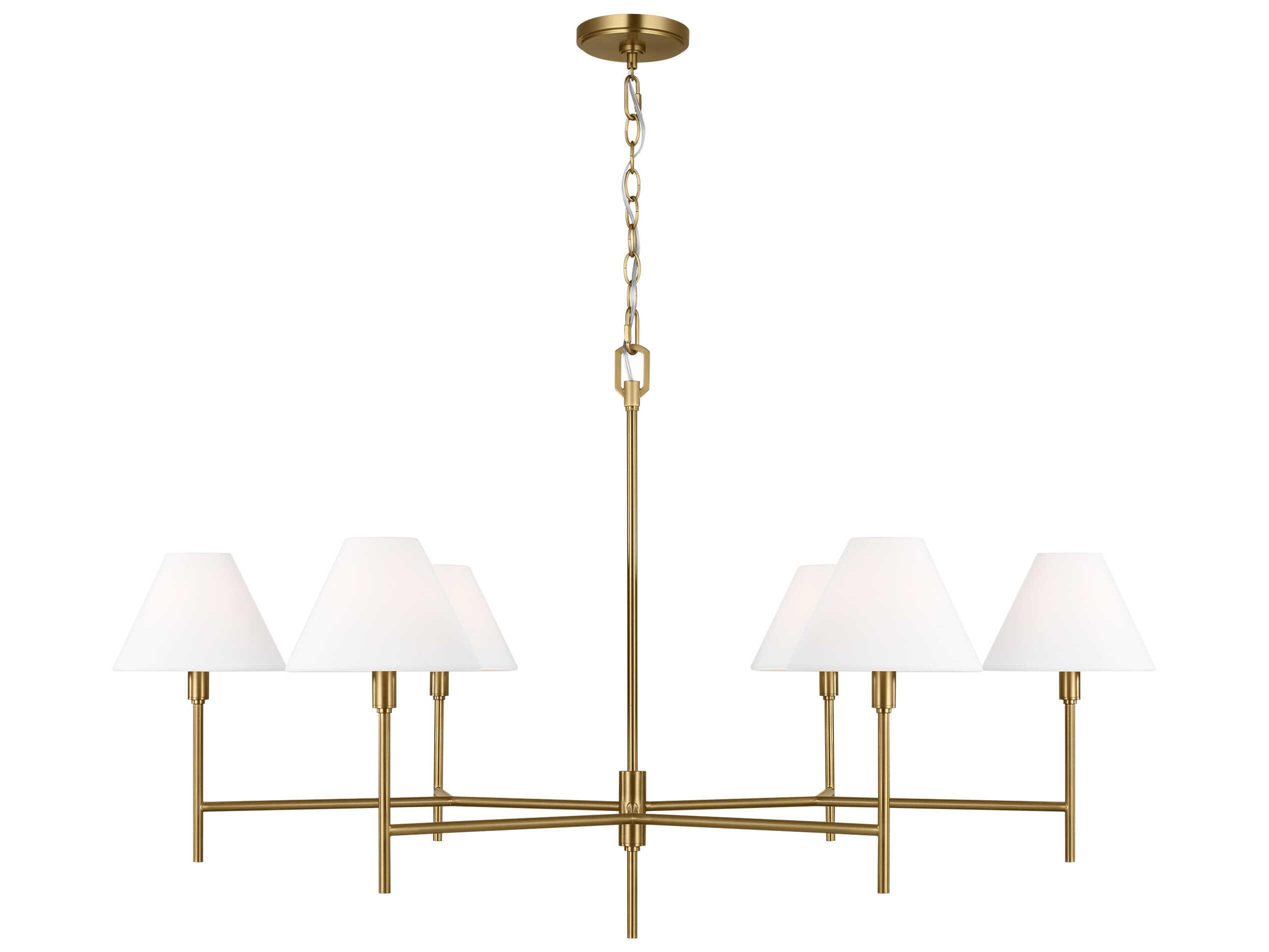 Visual Comfort Studio Ridgewood 6-Light Burnished Brass Candelabra Chandelier