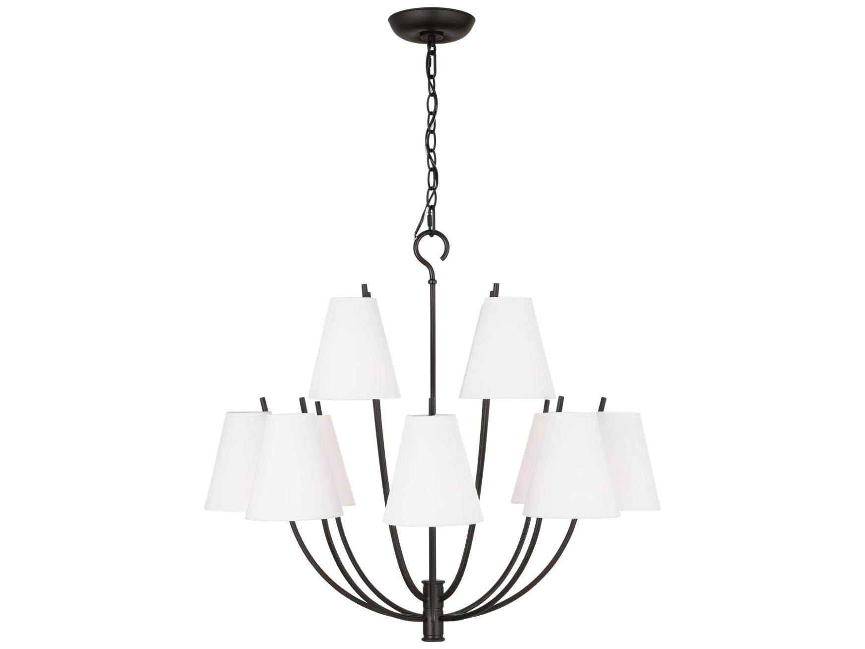 Visual Comfort Studio Marina 12-Light Aged Iron Black Empire Chandelier