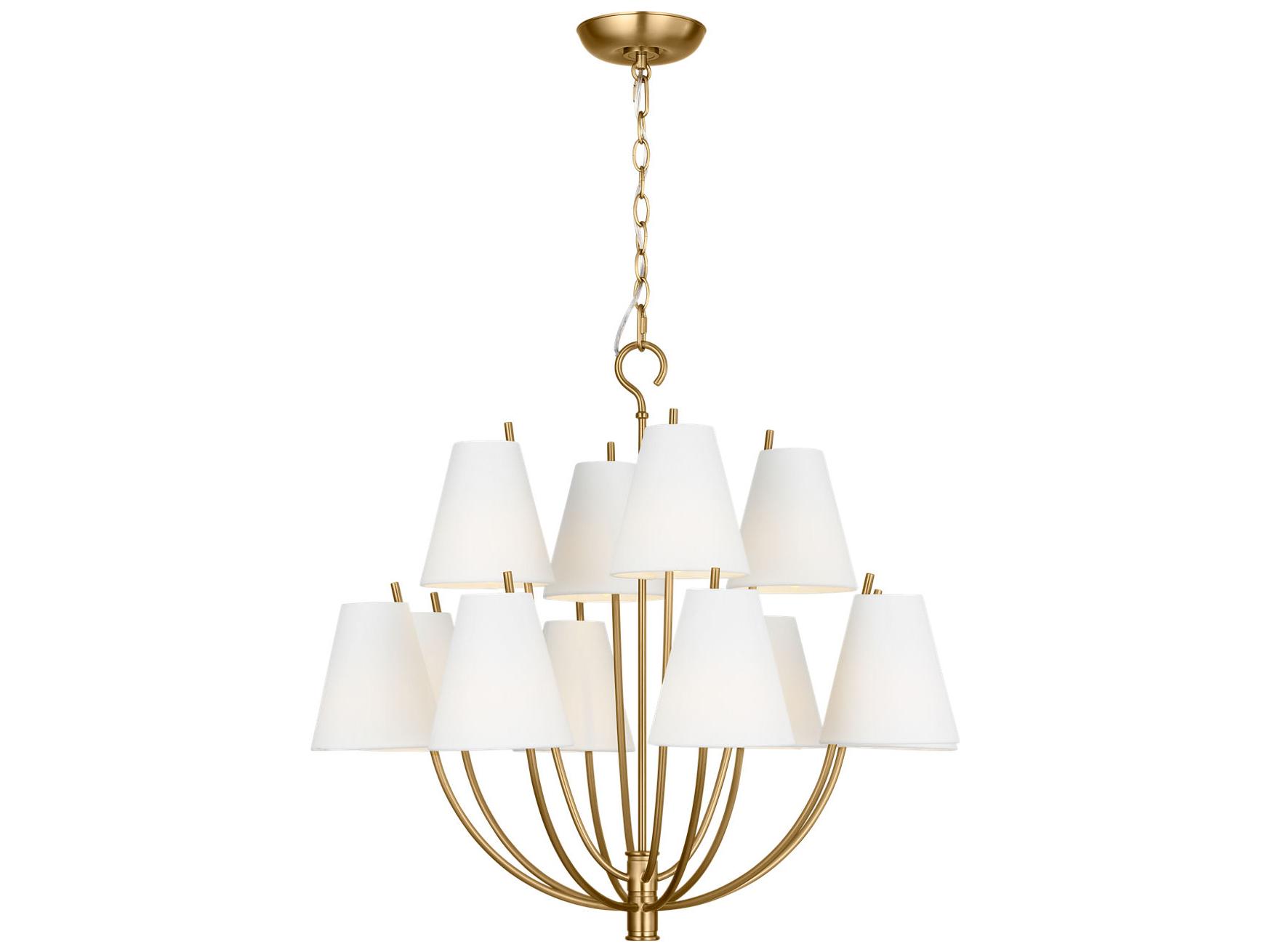 Visual Comfort Studio Marina 12-Light Burnished Brass Empire Chandelier