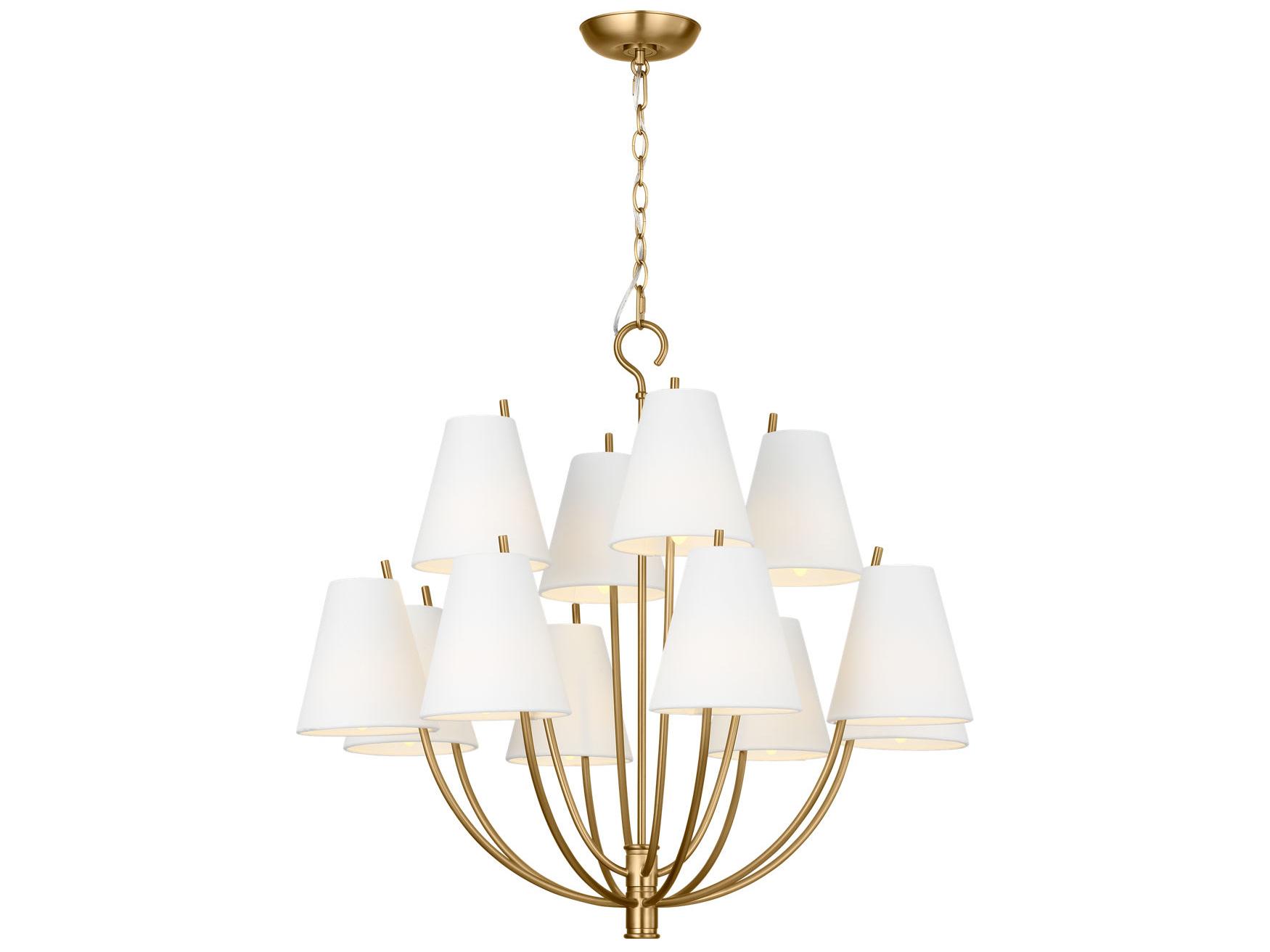 Visual Comfort Studio Marina 12-Light Burnished Brass Empire Chandelier