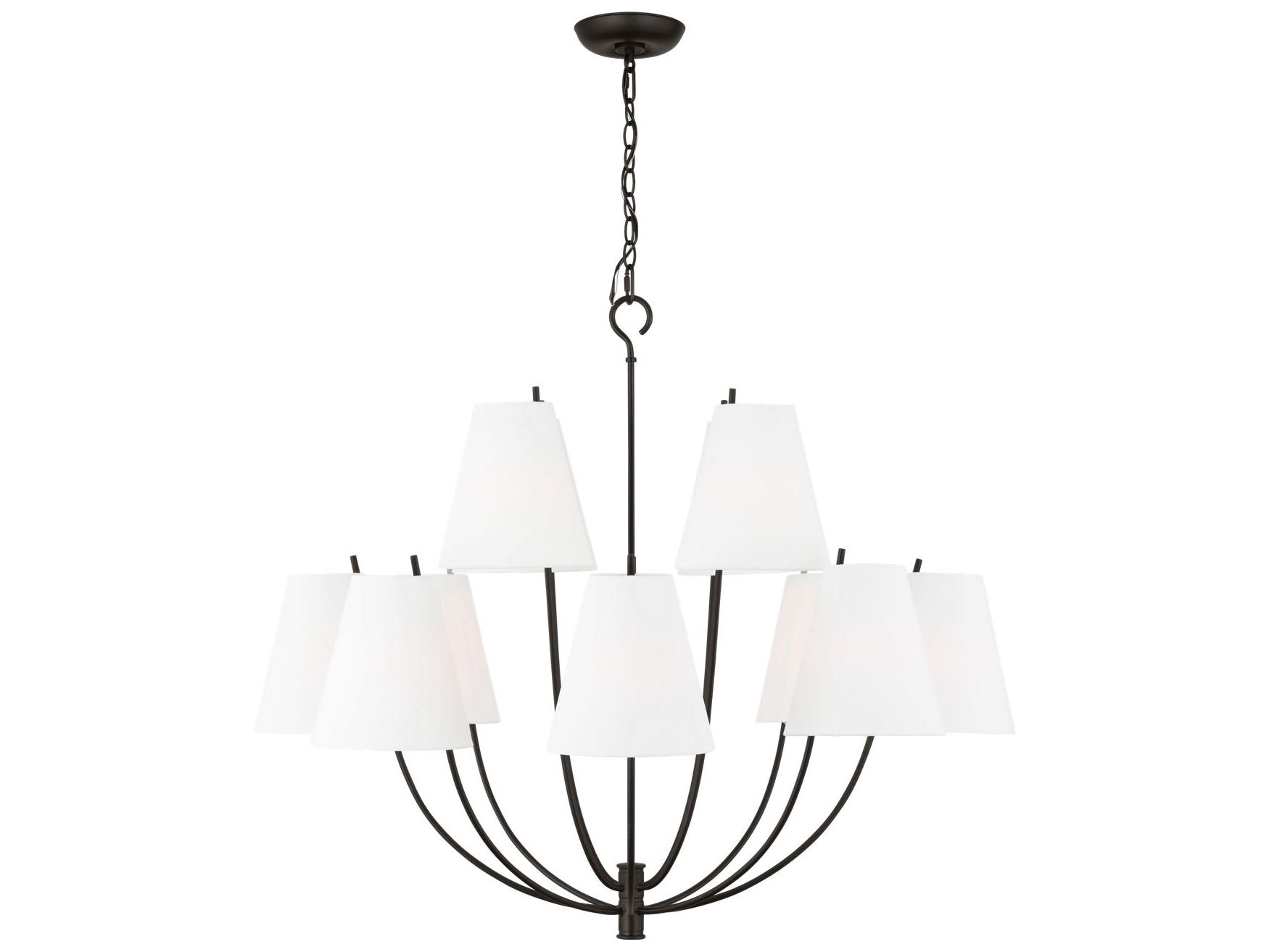 Visual Comfort Studio Marina 12-Light Aged Iron Black Empire Chandelier