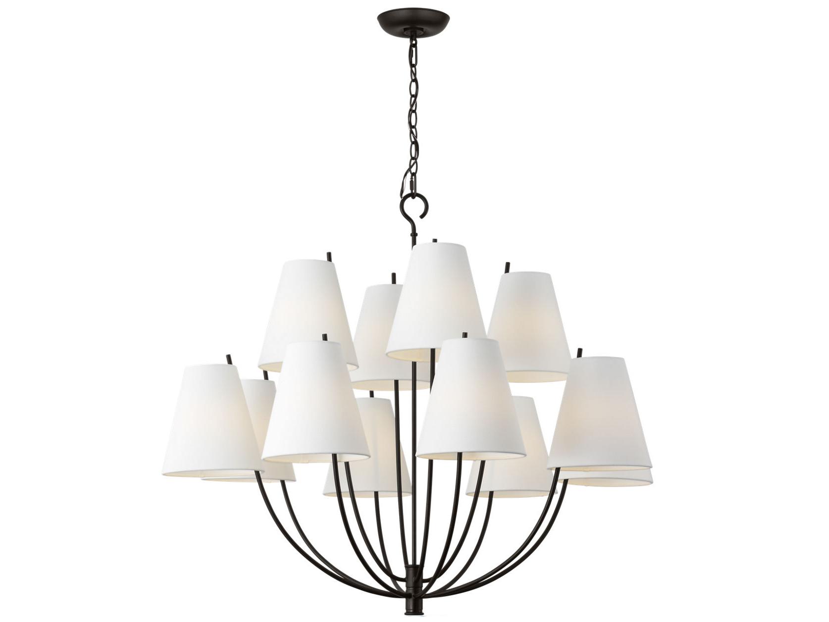 Visual Comfort Studio Marina 12-Light Aged Iron Black Empire Chandelier