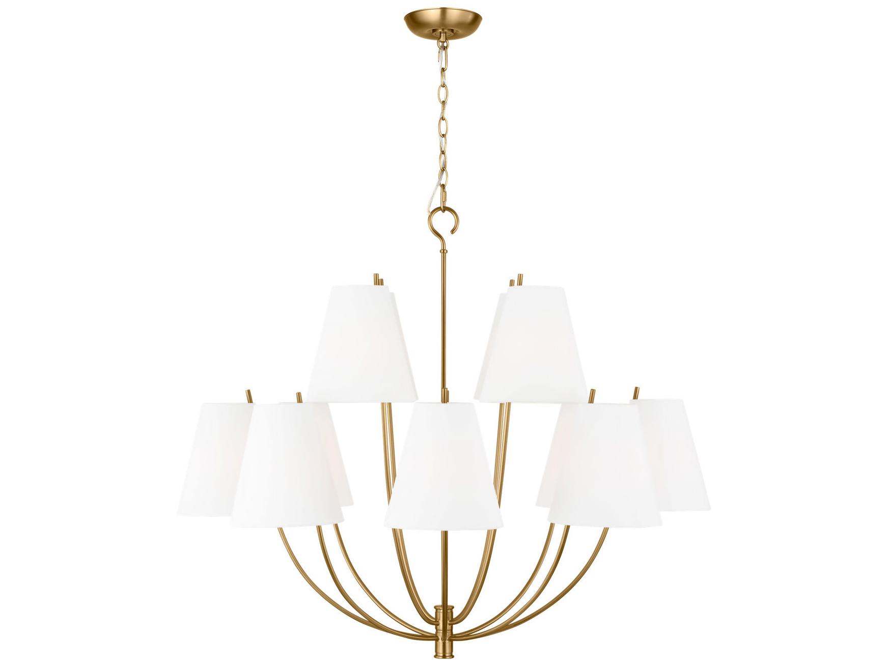 Visual Comfort Studio Marina 12-Light Burnished Brass Empire Chandelier