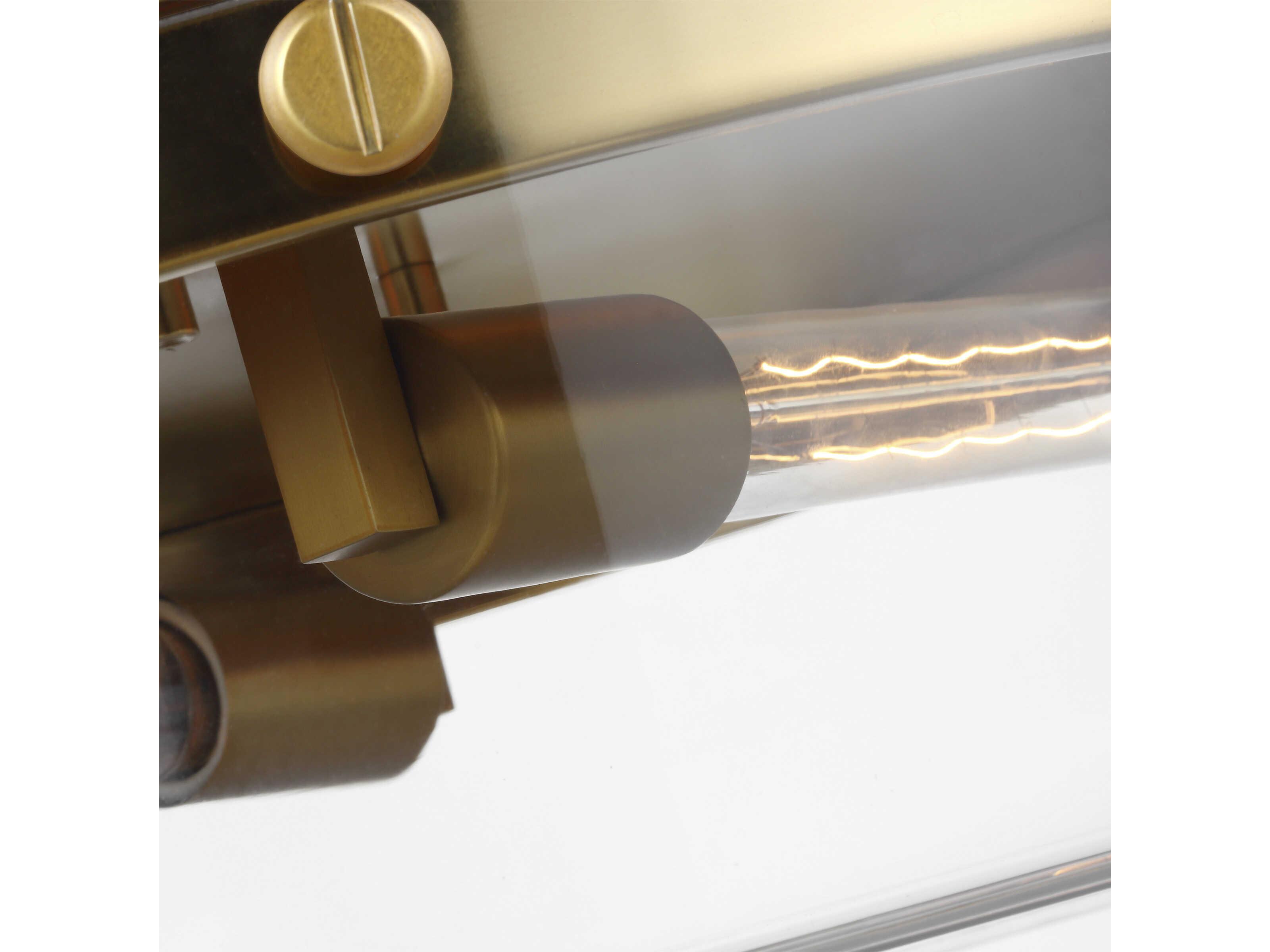 Visual Comfort Studio Garrett 2-Light Burnished Brass Drum Flush Mount