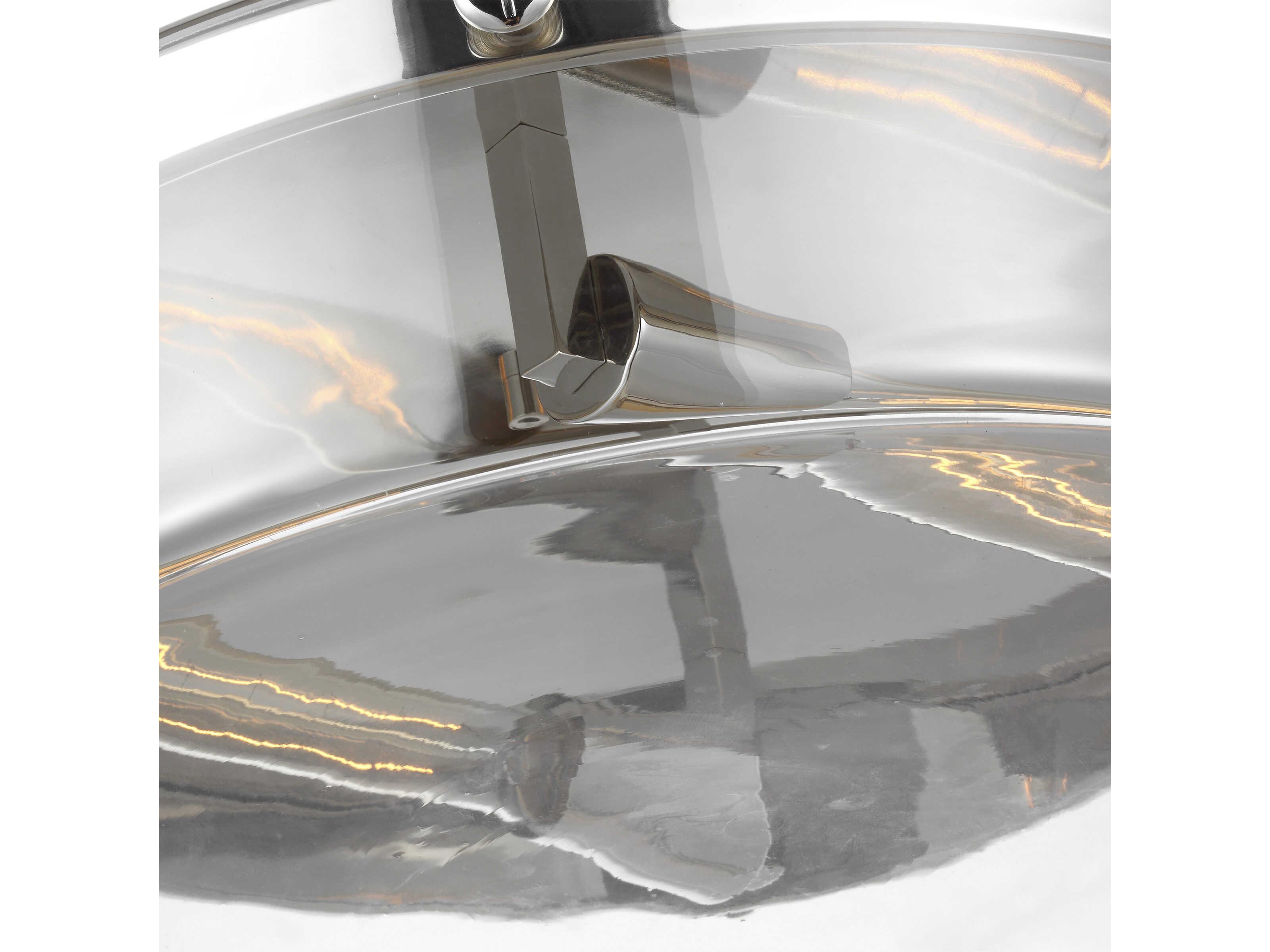 Visual Comfort Studio Garrett 2-Light Polished Nickel Drum Flush Mount