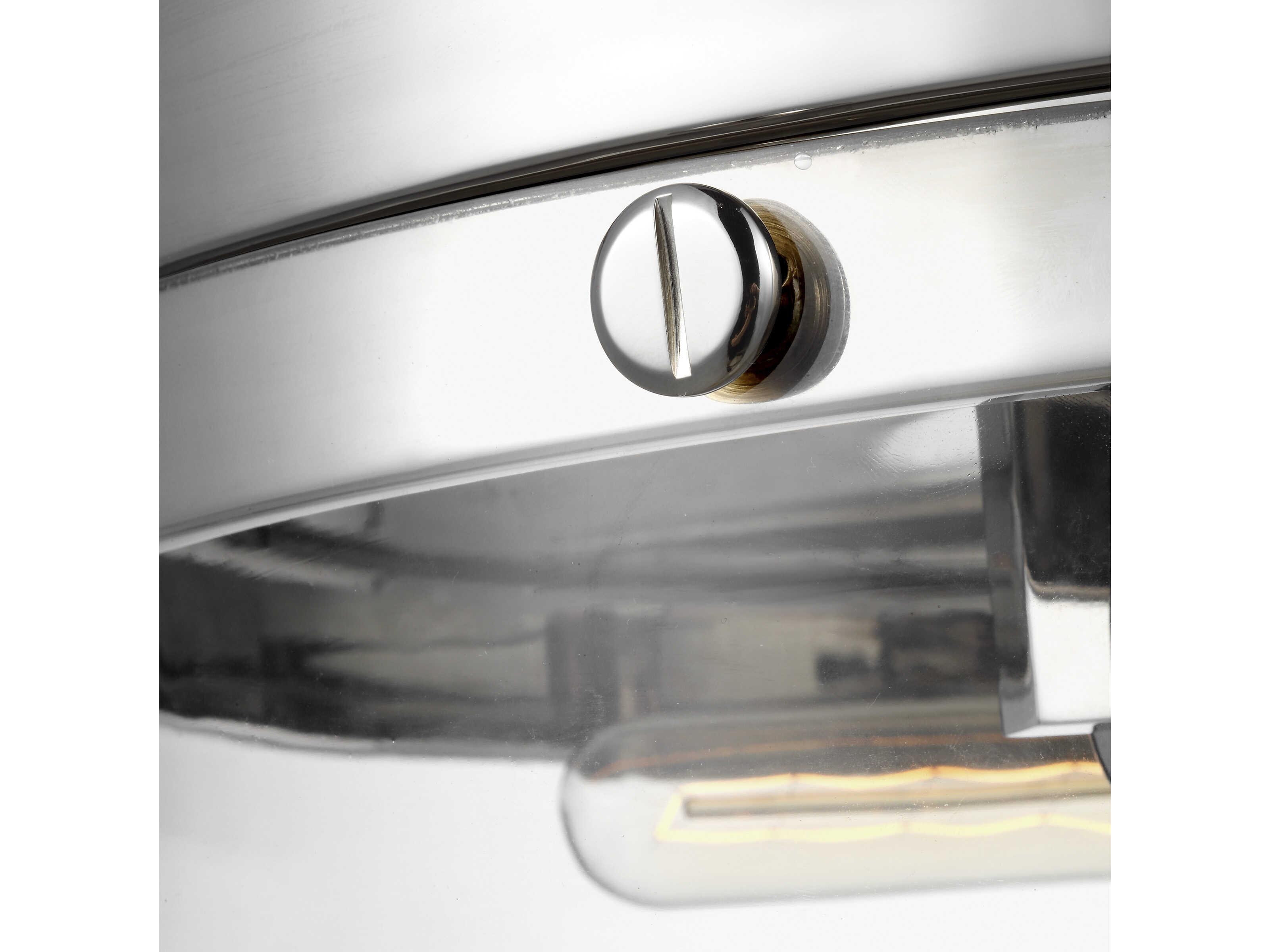 Visual Comfort Studio Garrett 2-Light Polished Nickel Drum Flush Mount