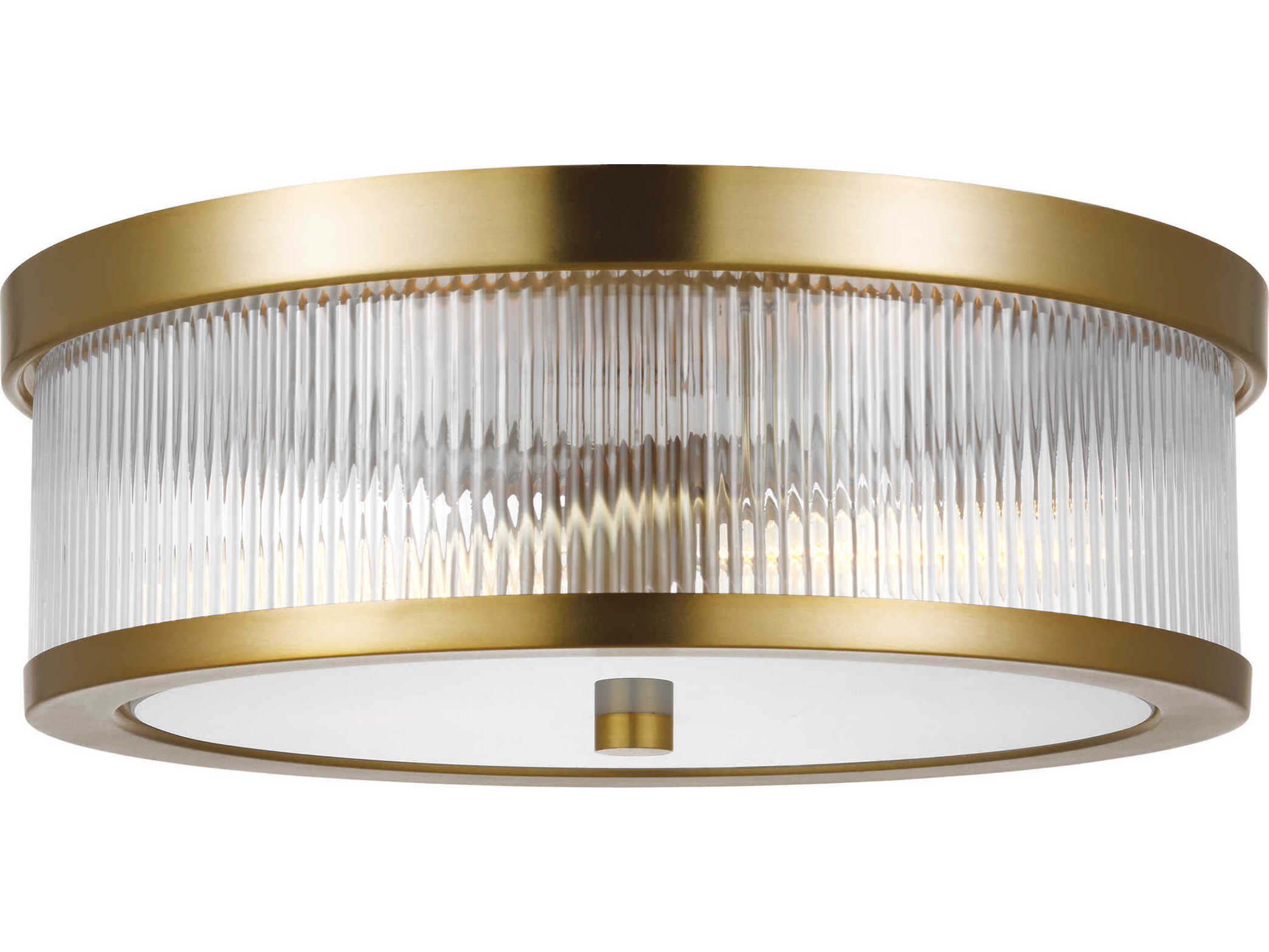 Visual Comfort Studio Geneva 2-Light Burnished Brass Drum Flush Mount