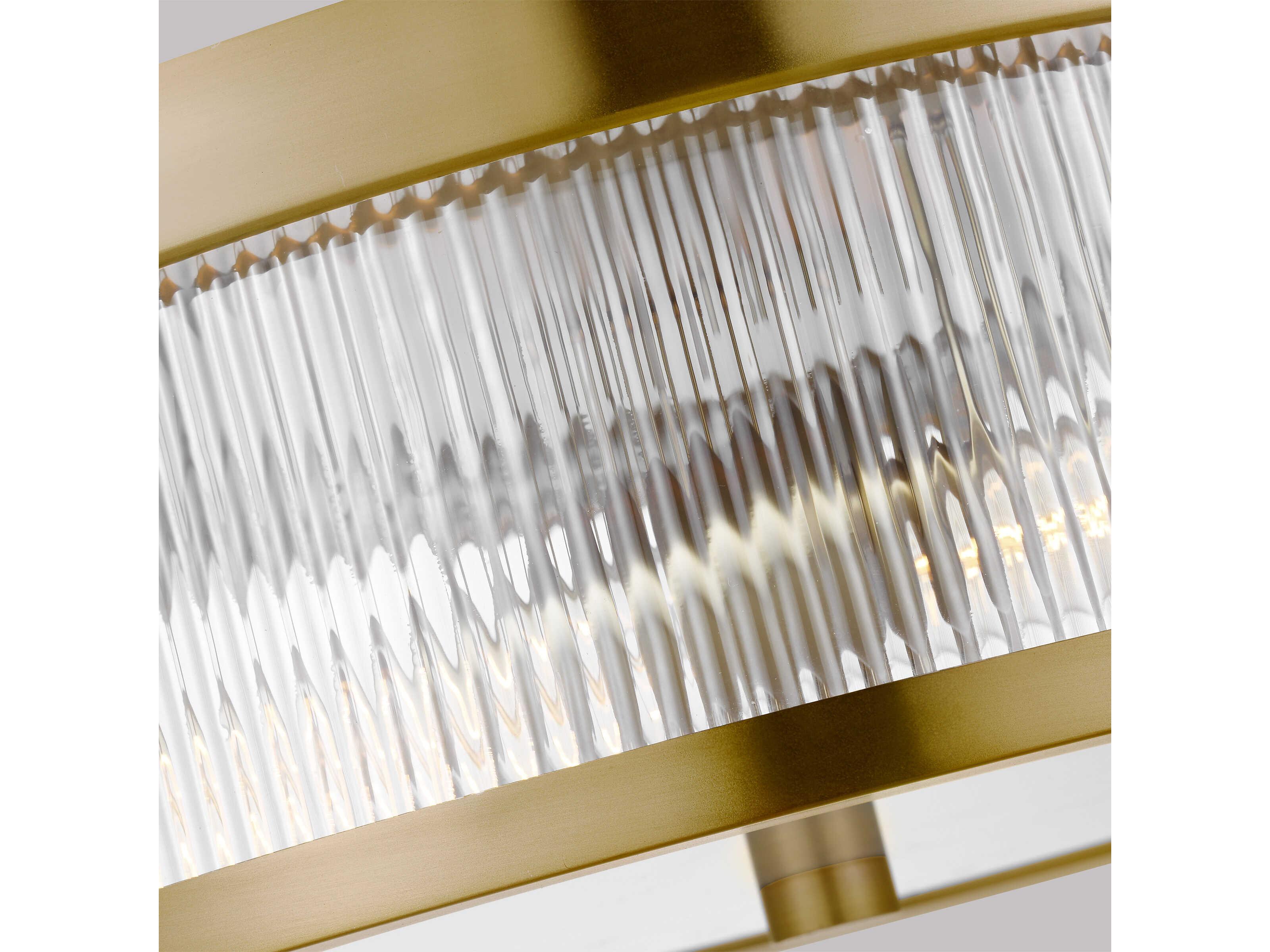 Visual Comfort Studio Geneva 2-Light Burnished Brass Drum Flush Mount