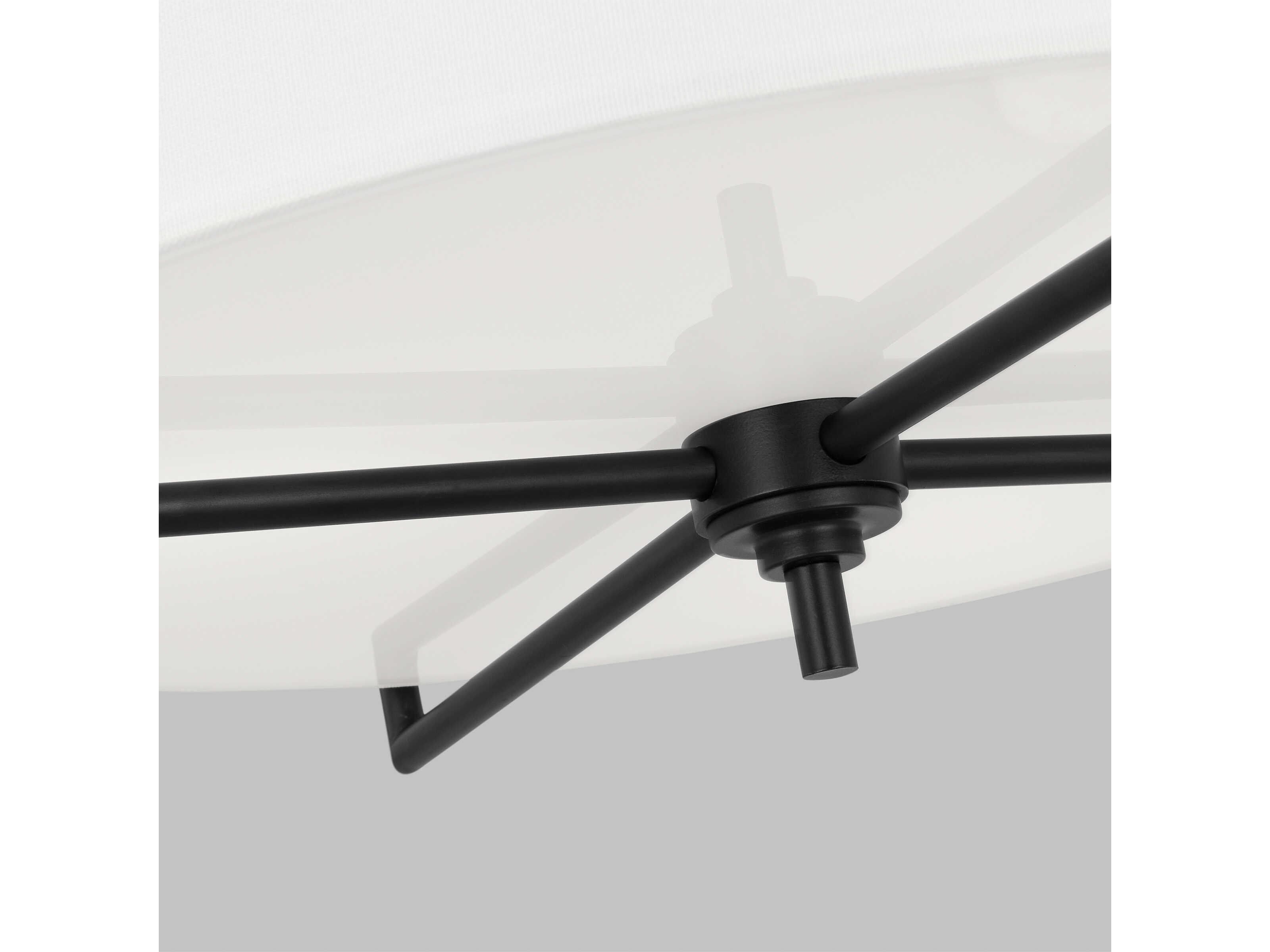 Visual Comfort Studio Perno 3-Light Aged Iron Black Drum Semi Flush Mount