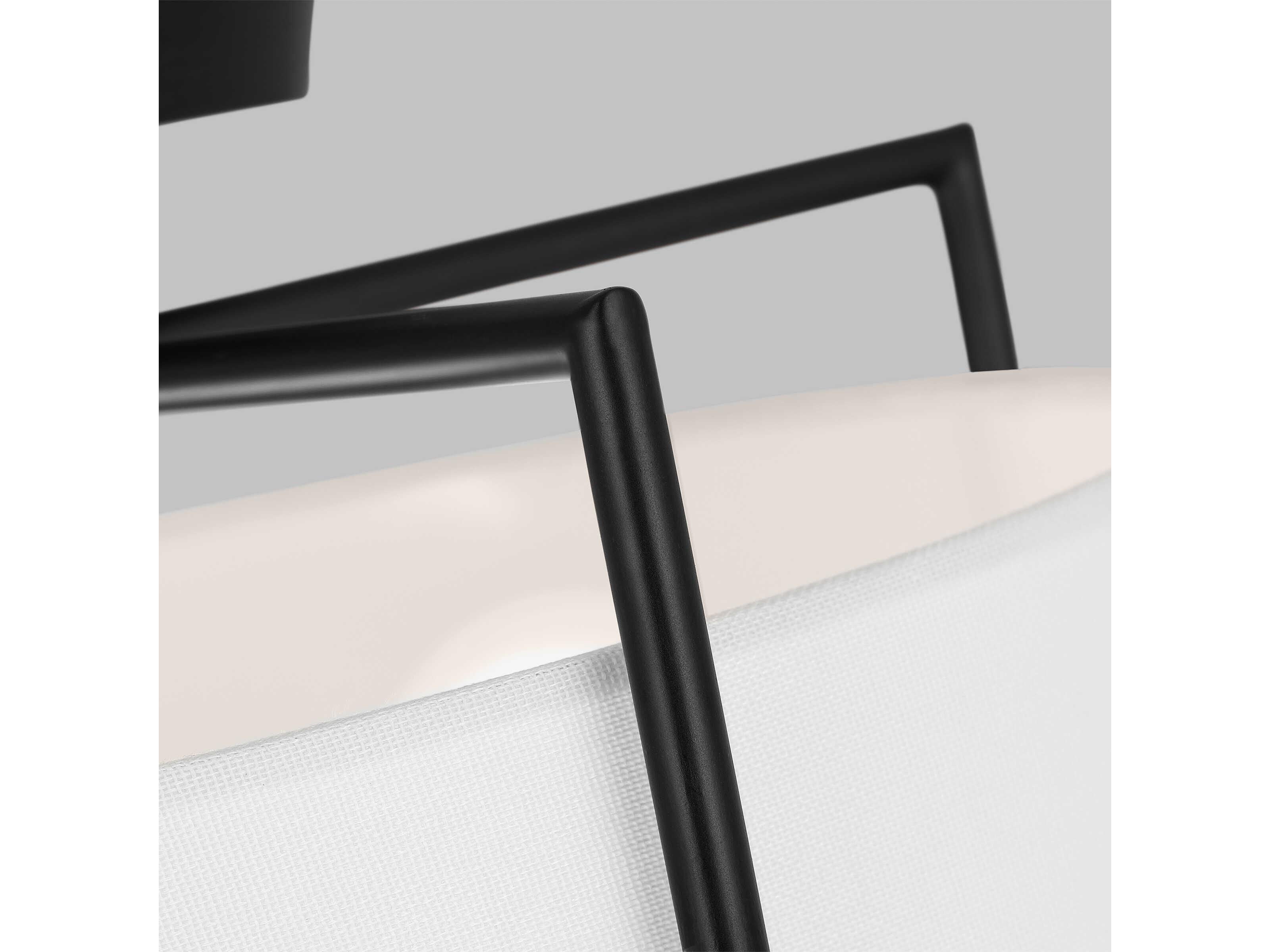 Visual Comfort Studio Perno 2-Light Aged Iron Black Drum Semi Flush Mount