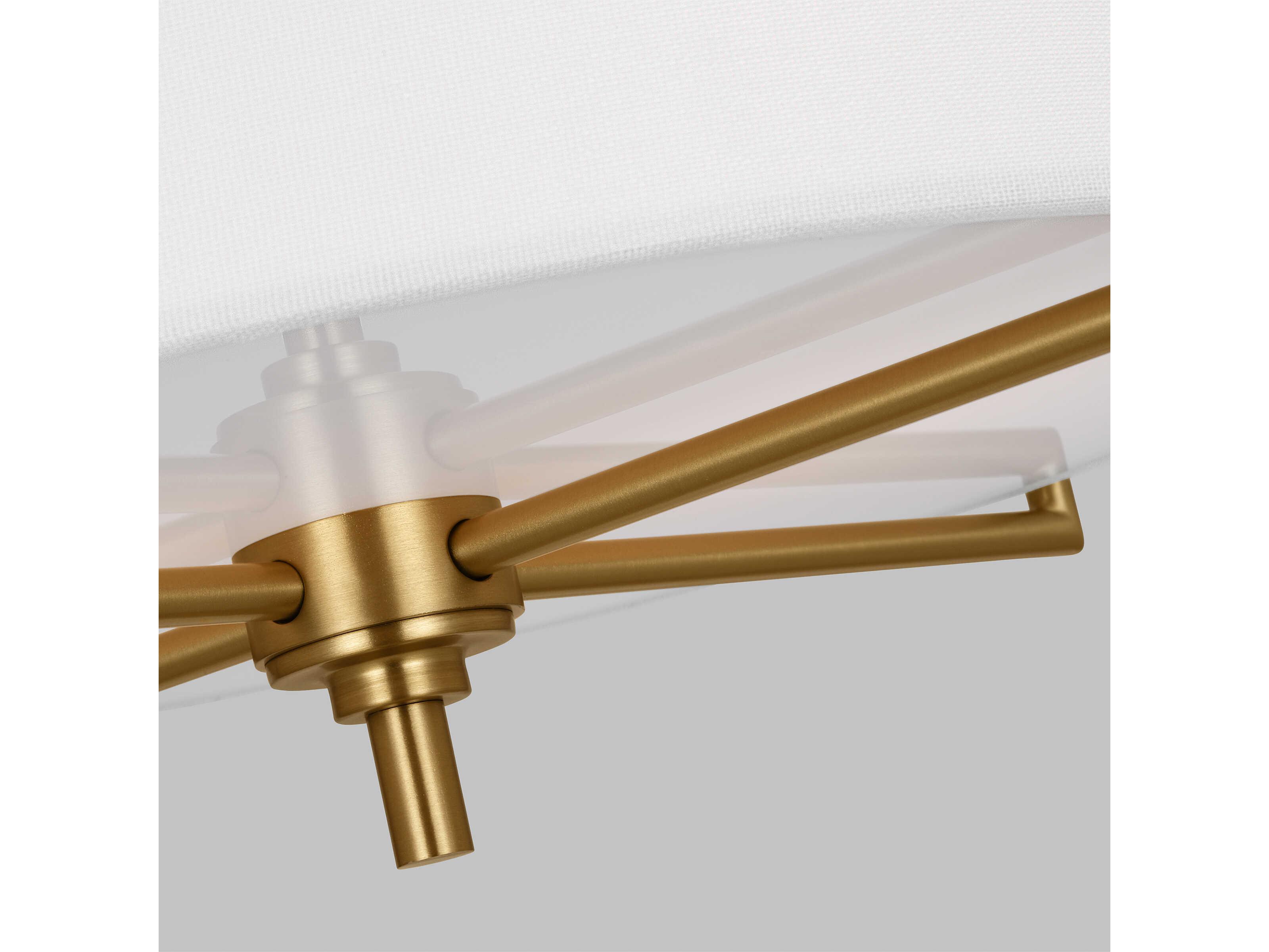 Visual Comfort Studio Perno 2-Light Burnished Brass Drum Semi Flush Mount