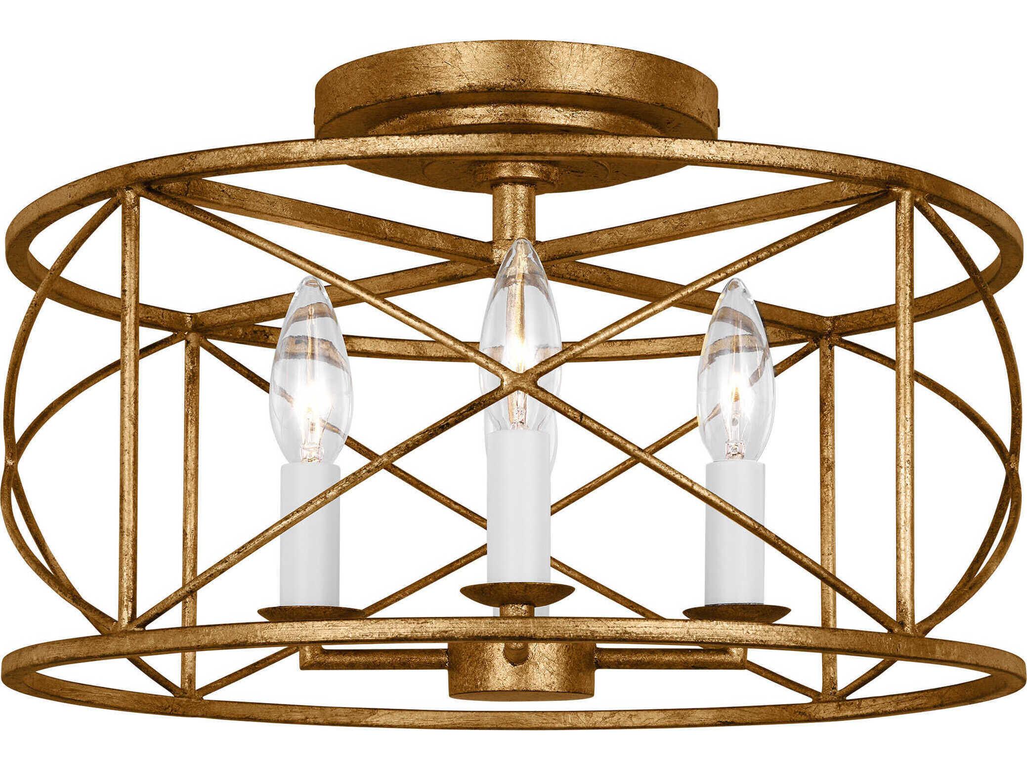 Visual Comfort Studio Beatrix 4-Light Antique Gild Gold Semi Flush Mount