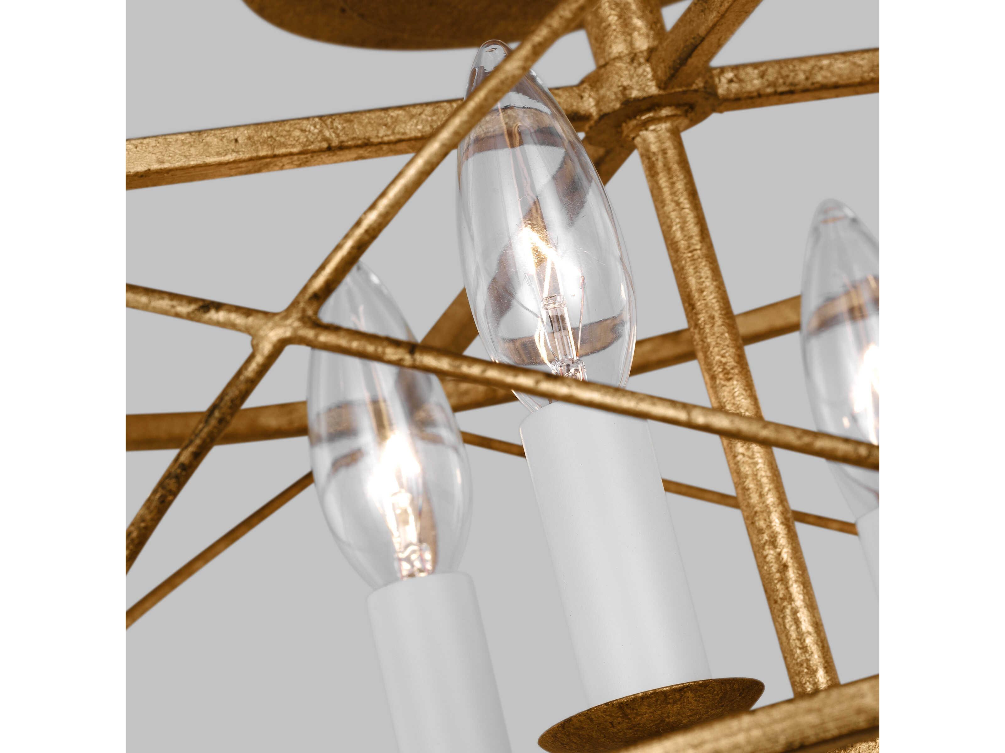 Visual Comfort Studio Beatrix 4-Light Antique Gild Gold Semi Flush Mount