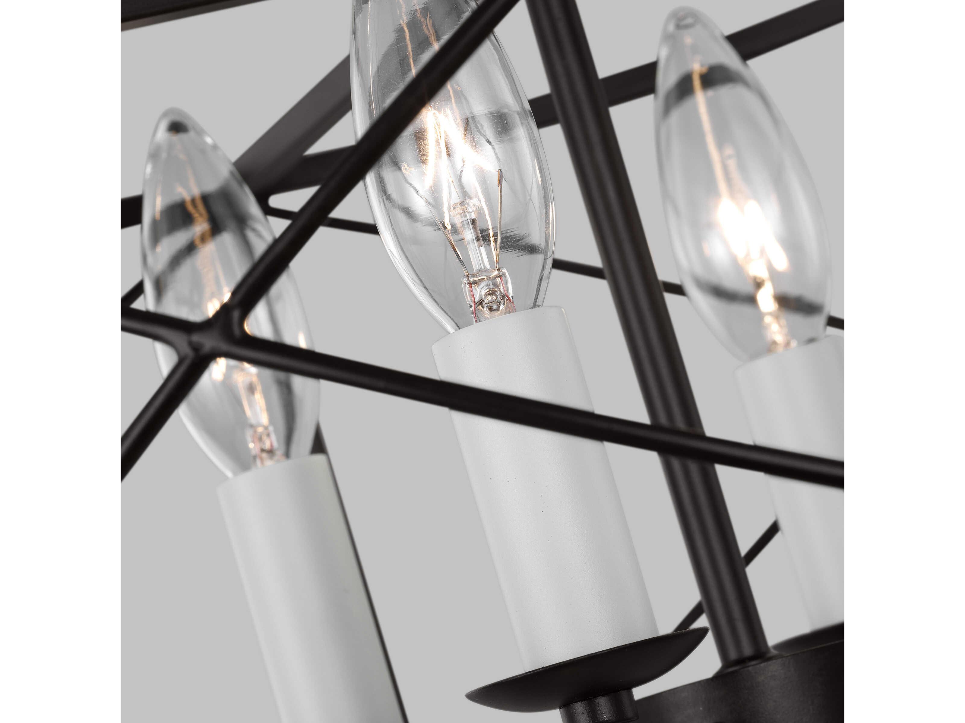 Visual Comfort Studio Beatrix 4-Light Aged Iron Black Semi Flush Mount