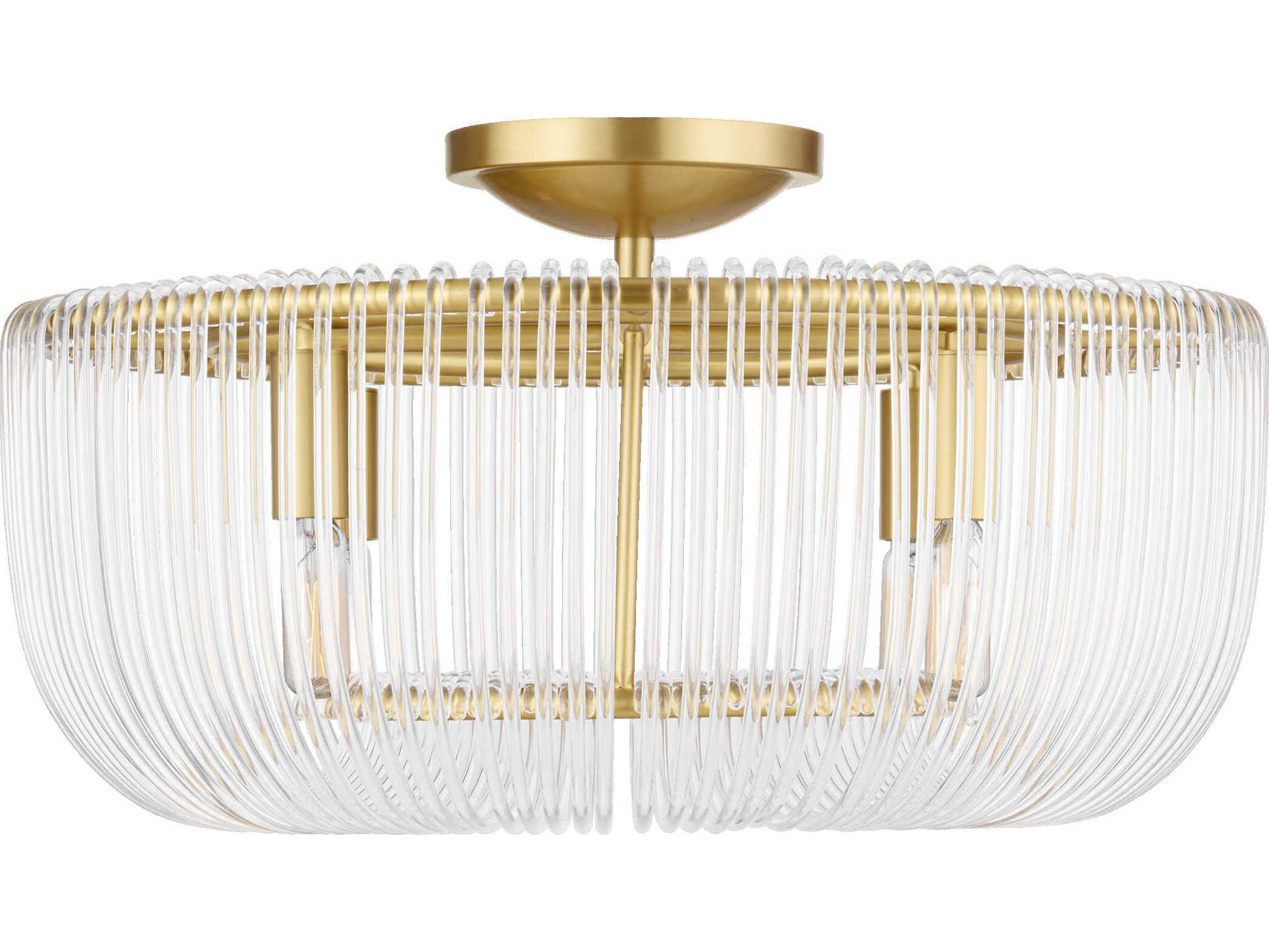 Visual Comfort Studio Pierce 4-Light Burnished Brass Semi Flush Mount