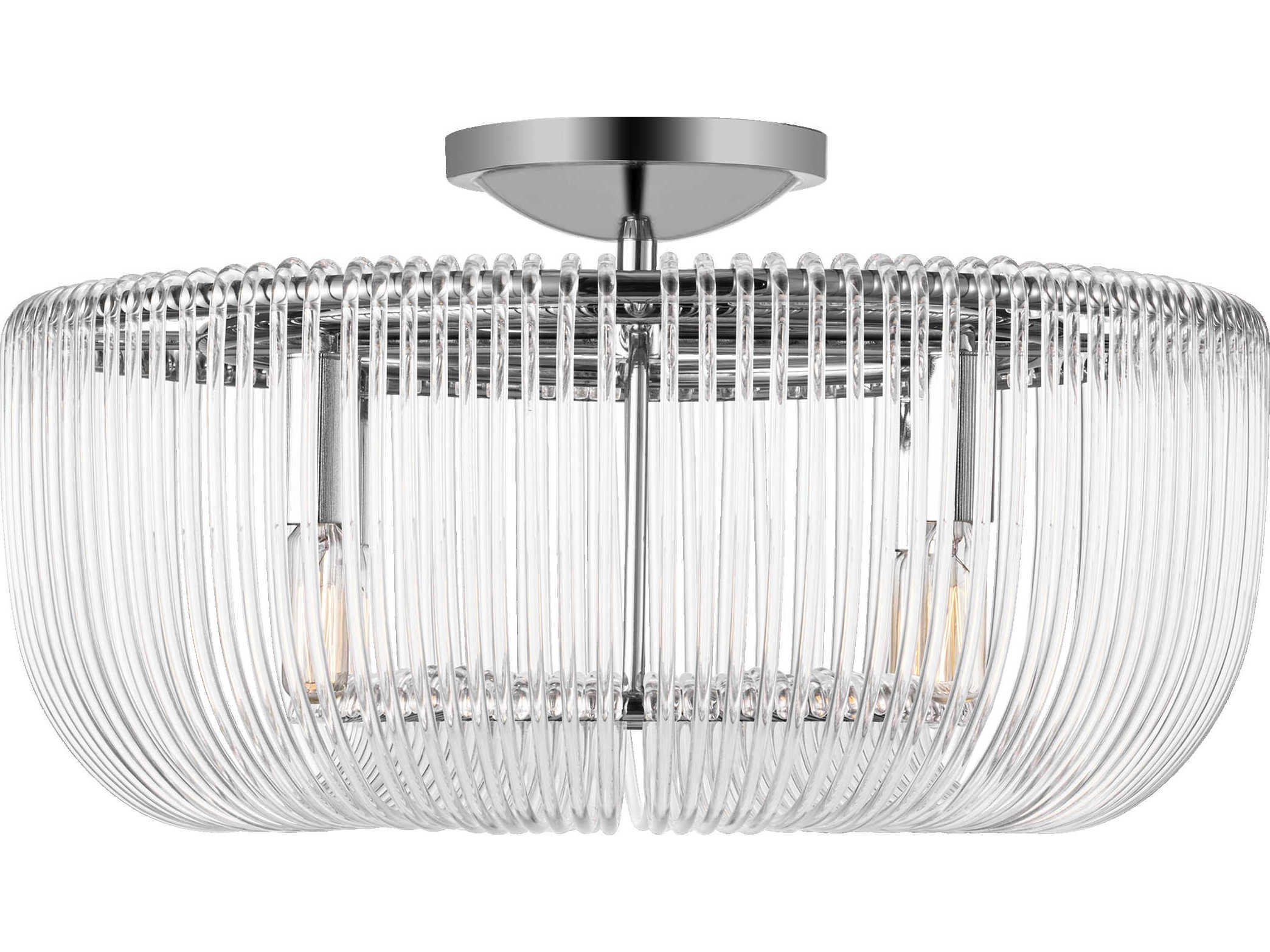 Visual Comfort Studio Pierce 4-Light Polished Nickel Semi Flush Mount