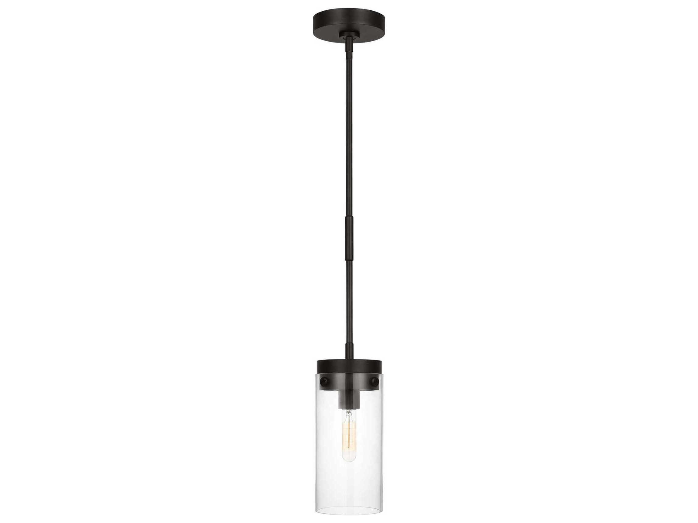 Visual Comfort Studio Garrett 1-Light Aged Iron Black Mini Pendant