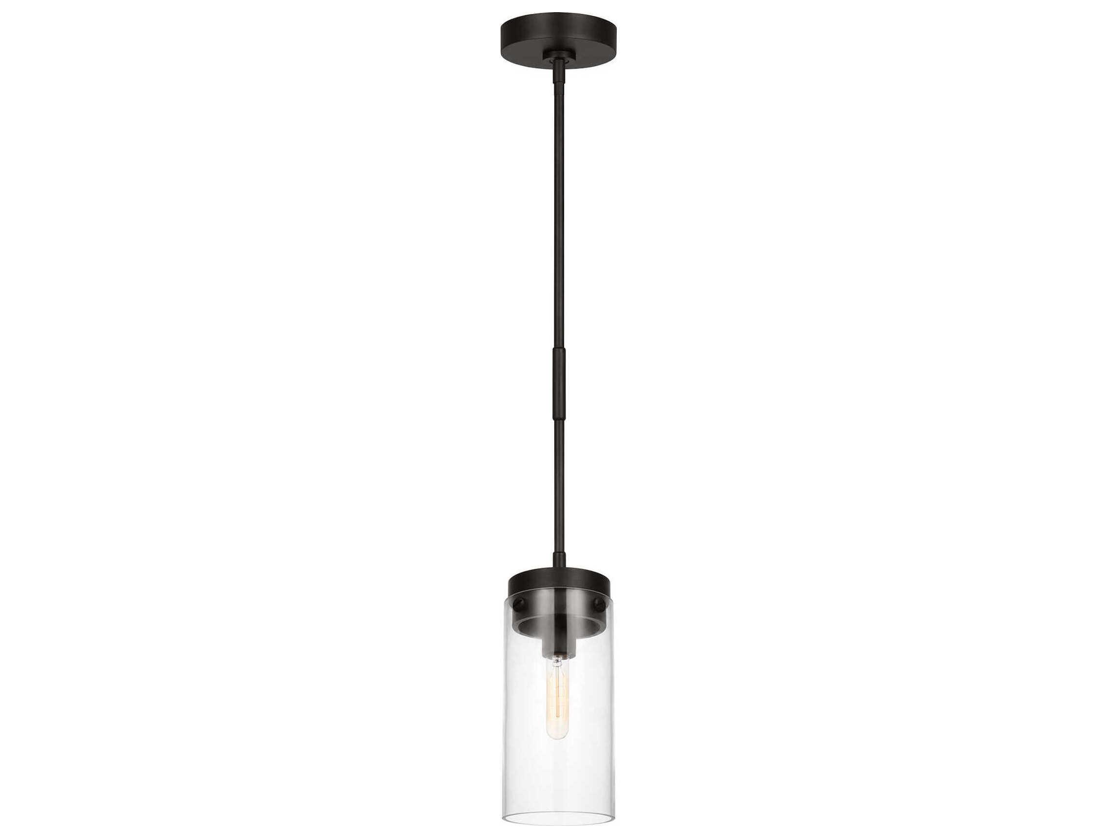 Visual Comfort Studio Garrett 1-Light Aged Iron Black Mini Pendant
