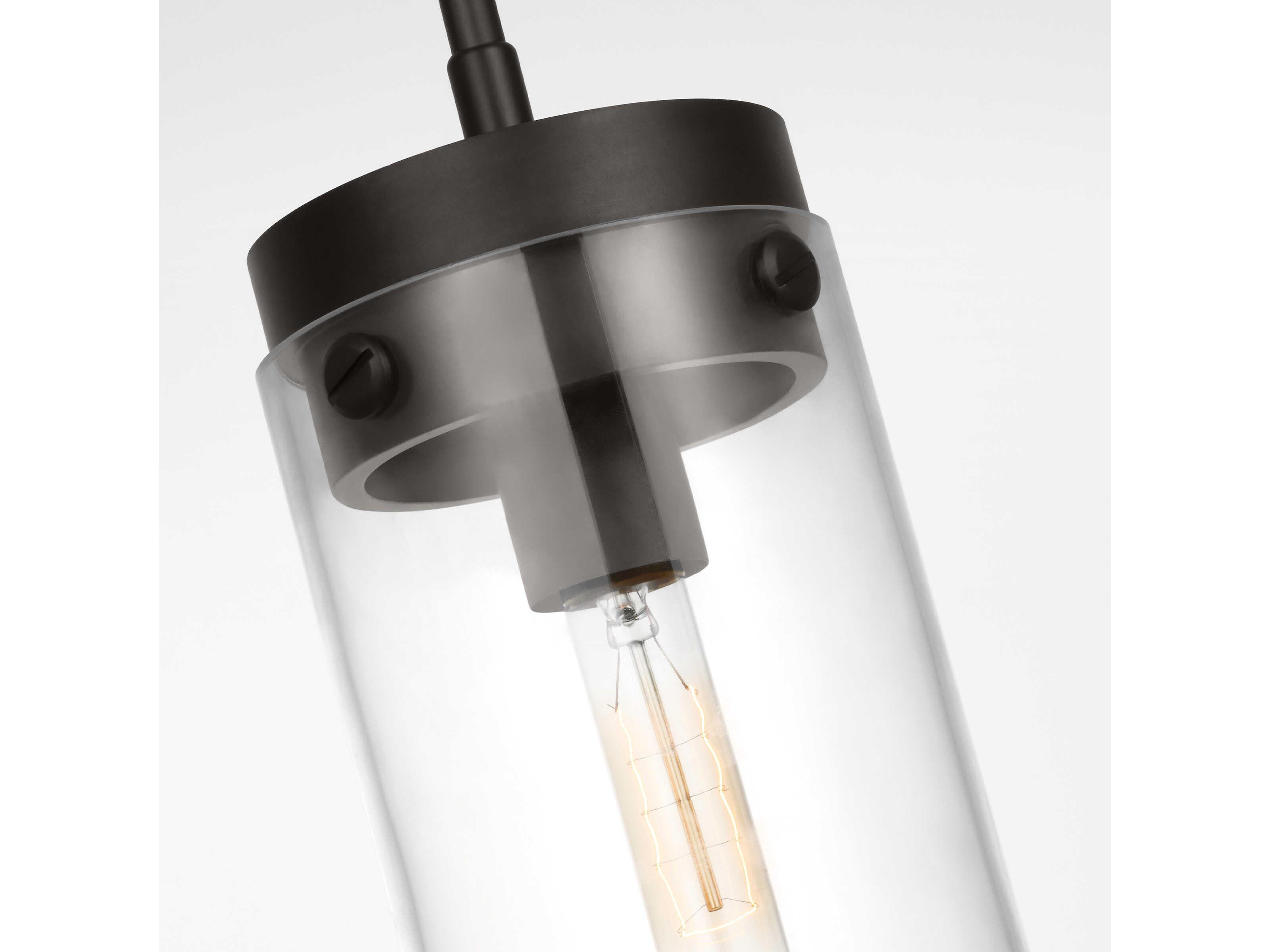 Visual Comfort Studio Garrett 1-Light Aged Iron Black Mini Pendant