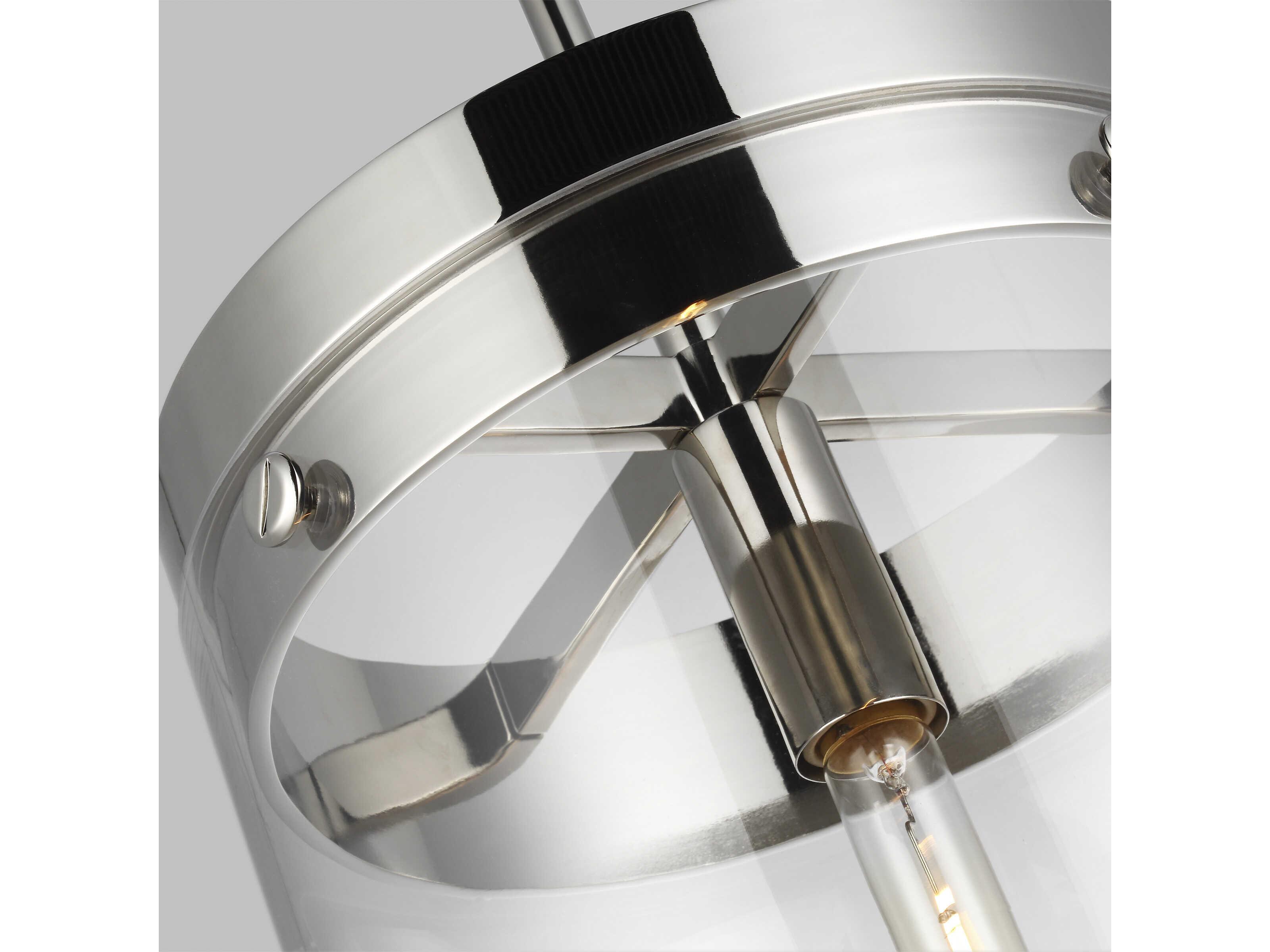 Visual Comfort Studio Garrett 1-Light Polished Nickel Cylinder Mini Pendant