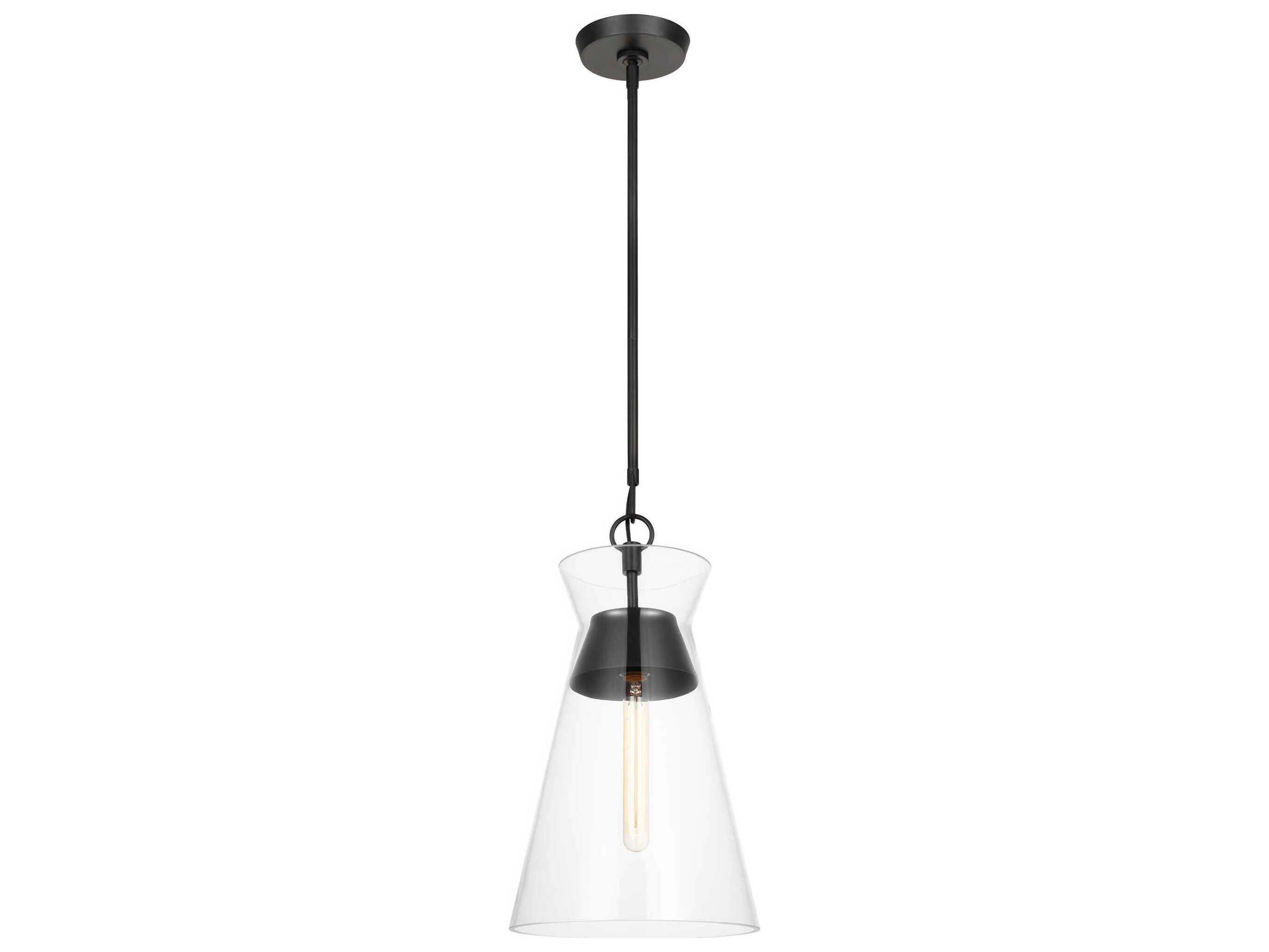 Visual Comfort Studio Atlantic 1-Light Aged Iron Black Mini Pendant