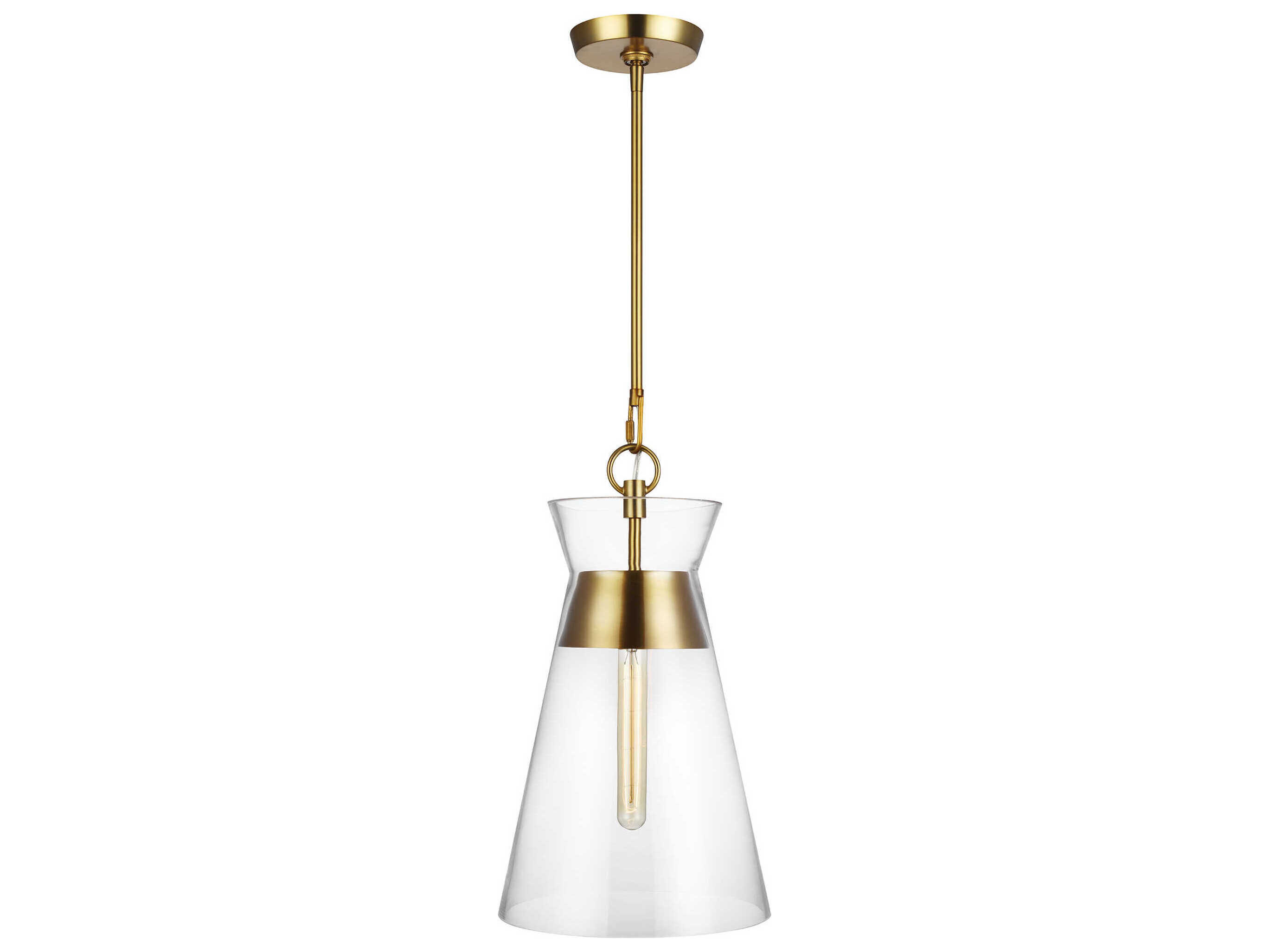 Visual Comfort Studio Atlantic 1-Light Burnished Brass Mini Pendant